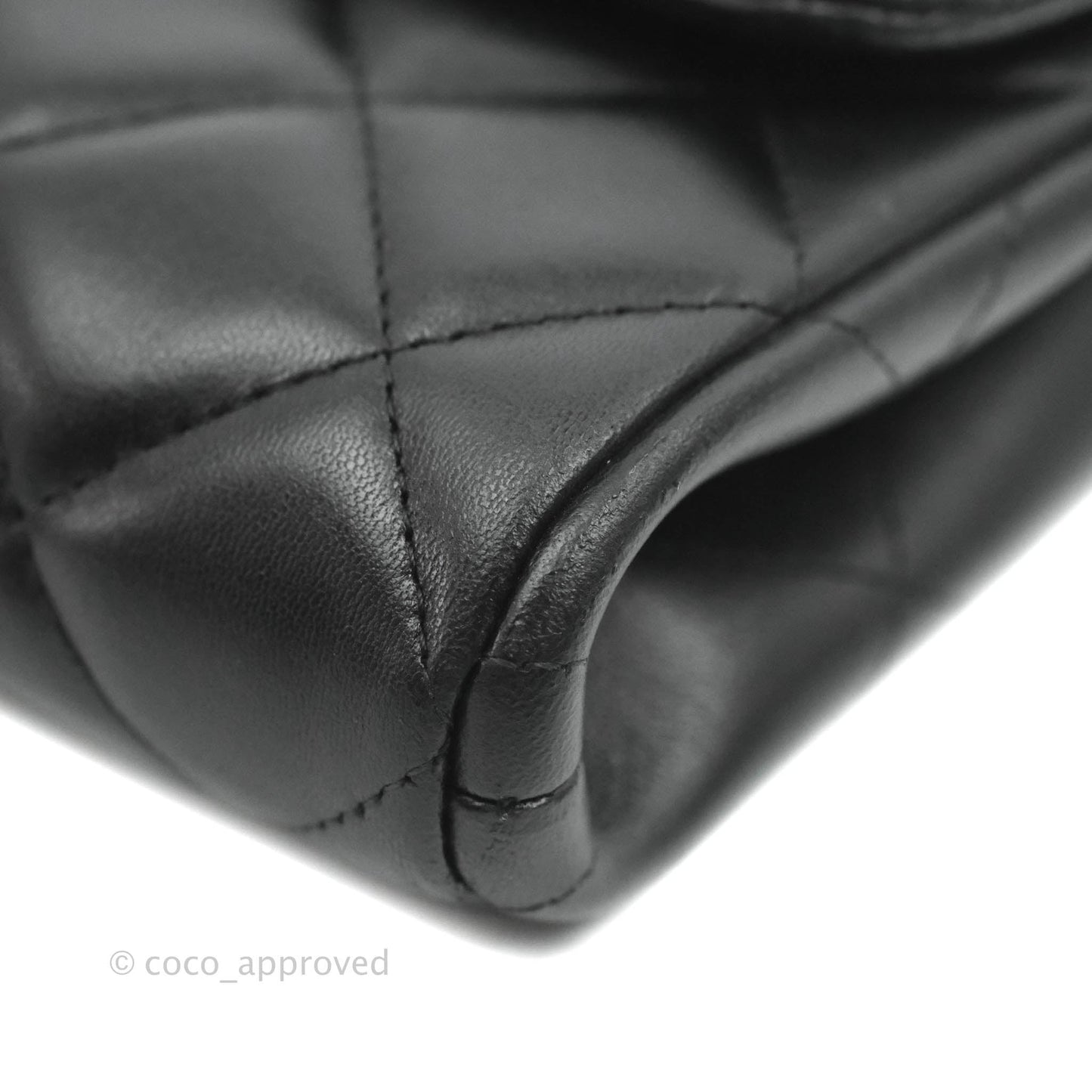 Chanel Quilted Clutch with Chain Lambskin Black Silver Hardware