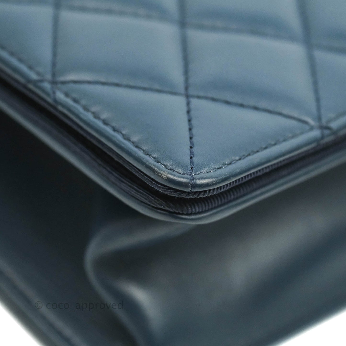 Chanel Quilted Ballerina Small Flap Bag Blue Black Ruthenium Hardware