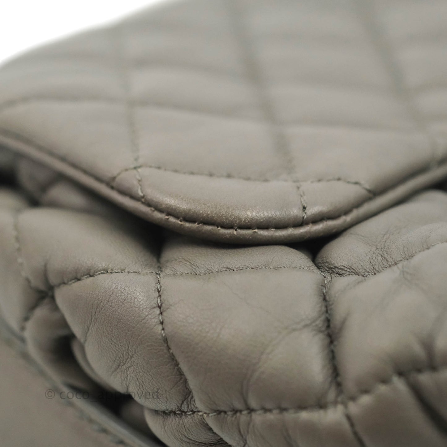 Chanel Medium Quilted Soft Accordion Flap Bag Grey Lambskin