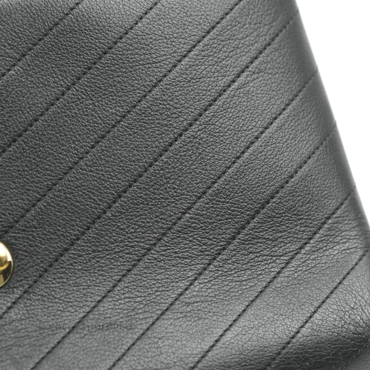 Chanel Chevron Top Handle Black Calfskin Gold Hardware