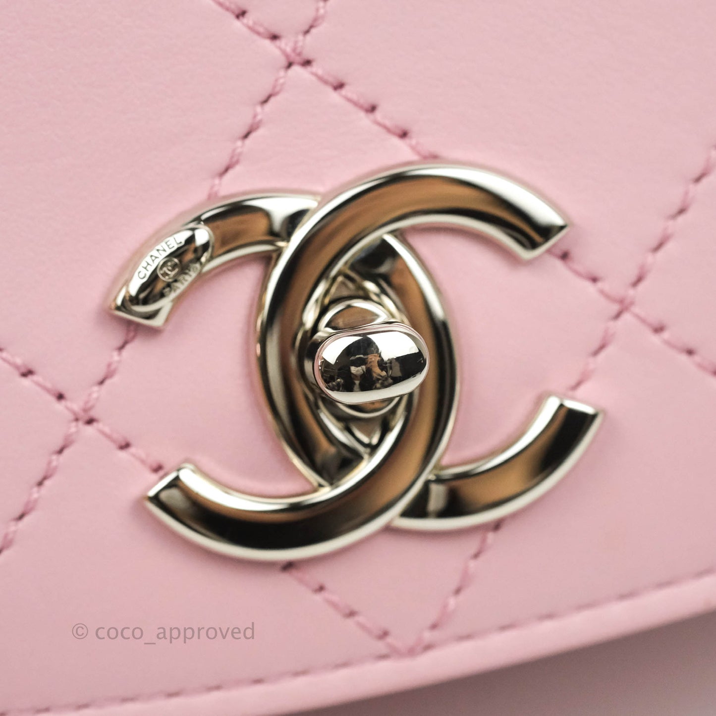 Chanel Stitched Ring My Bag Flap Crossbody Pink Calfskin