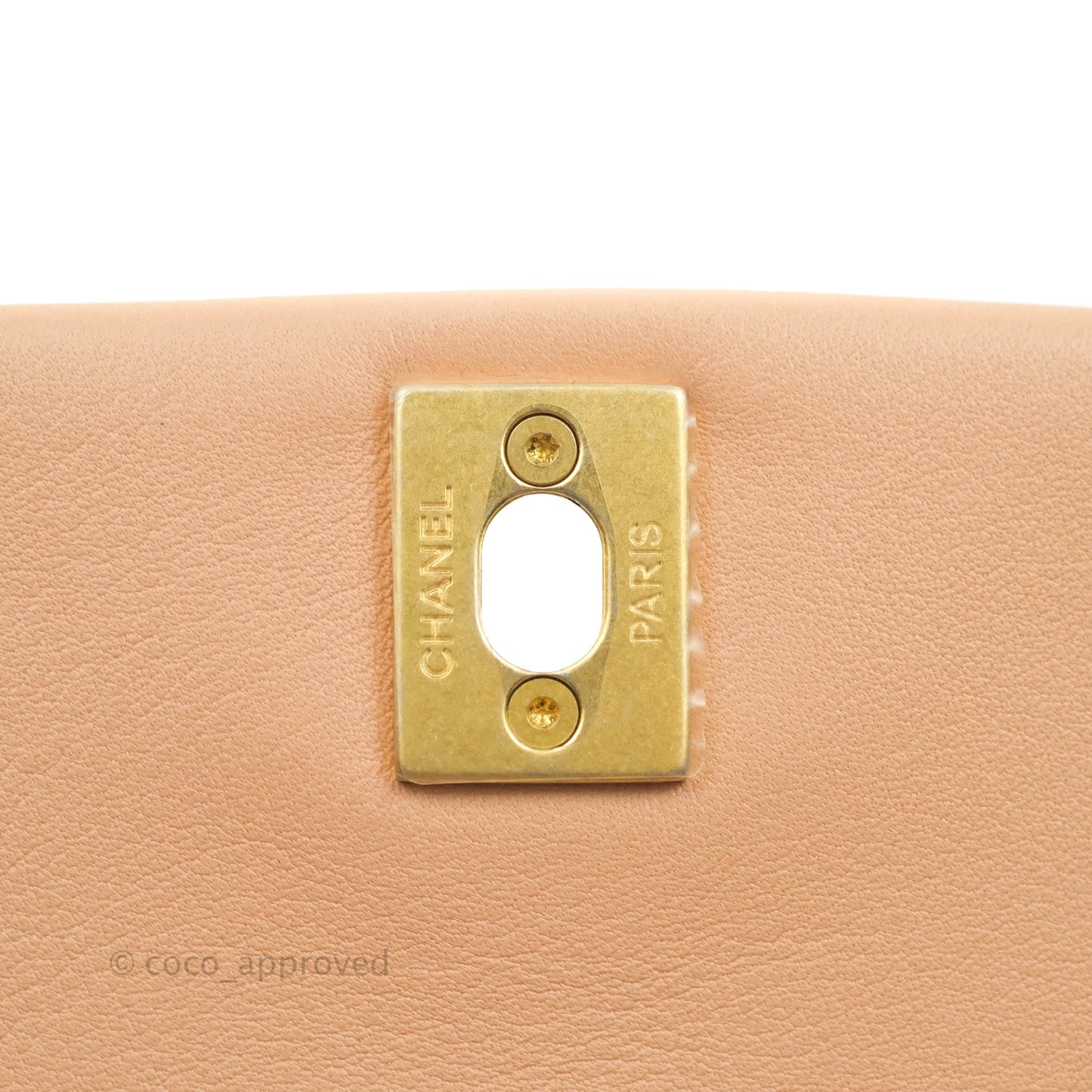 Chanel Clutch with Chain Beige Pink Calfskin Aged Gold Hardware