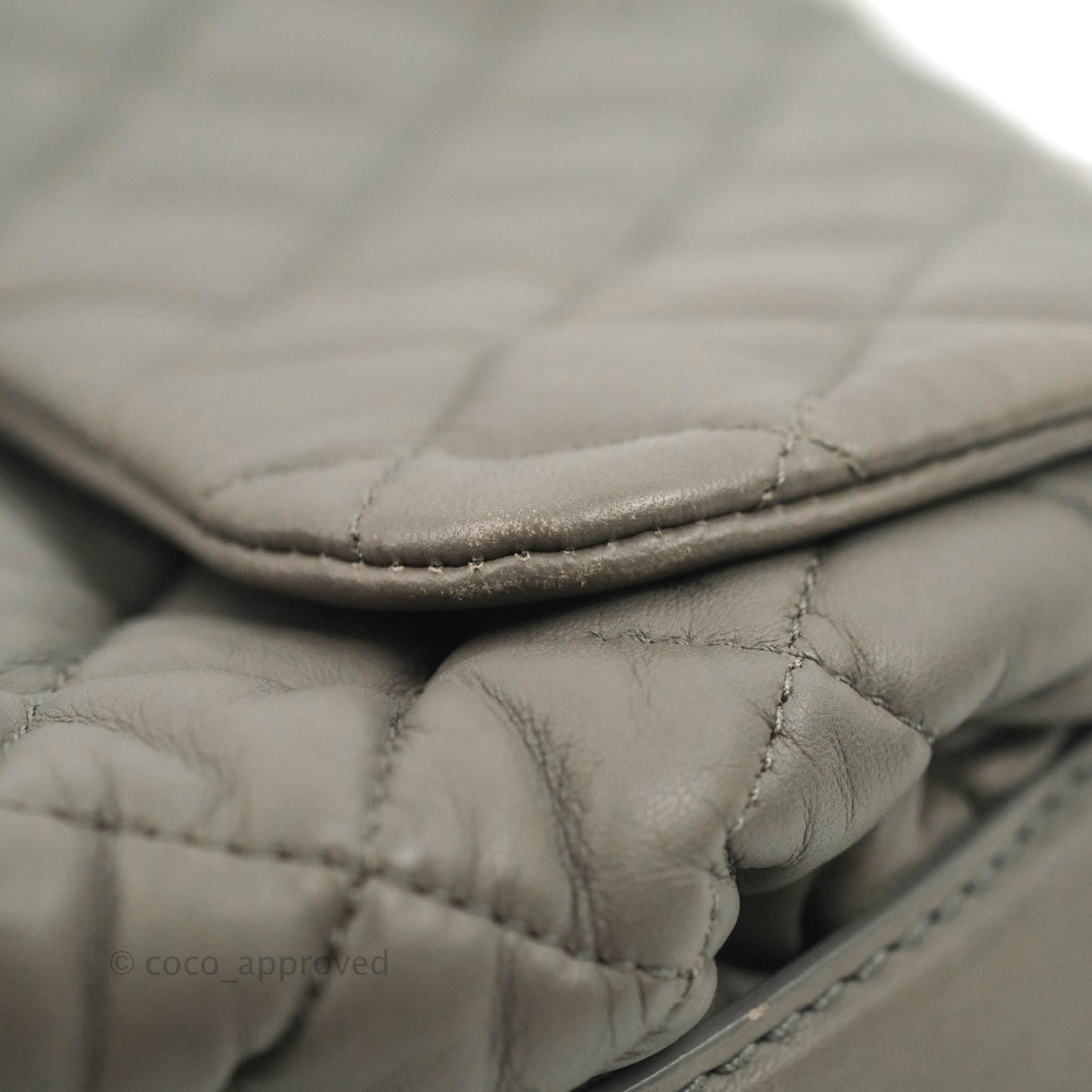 Chanel Medium Quilted Soft Accordion Flap Bag Grey Lambskin