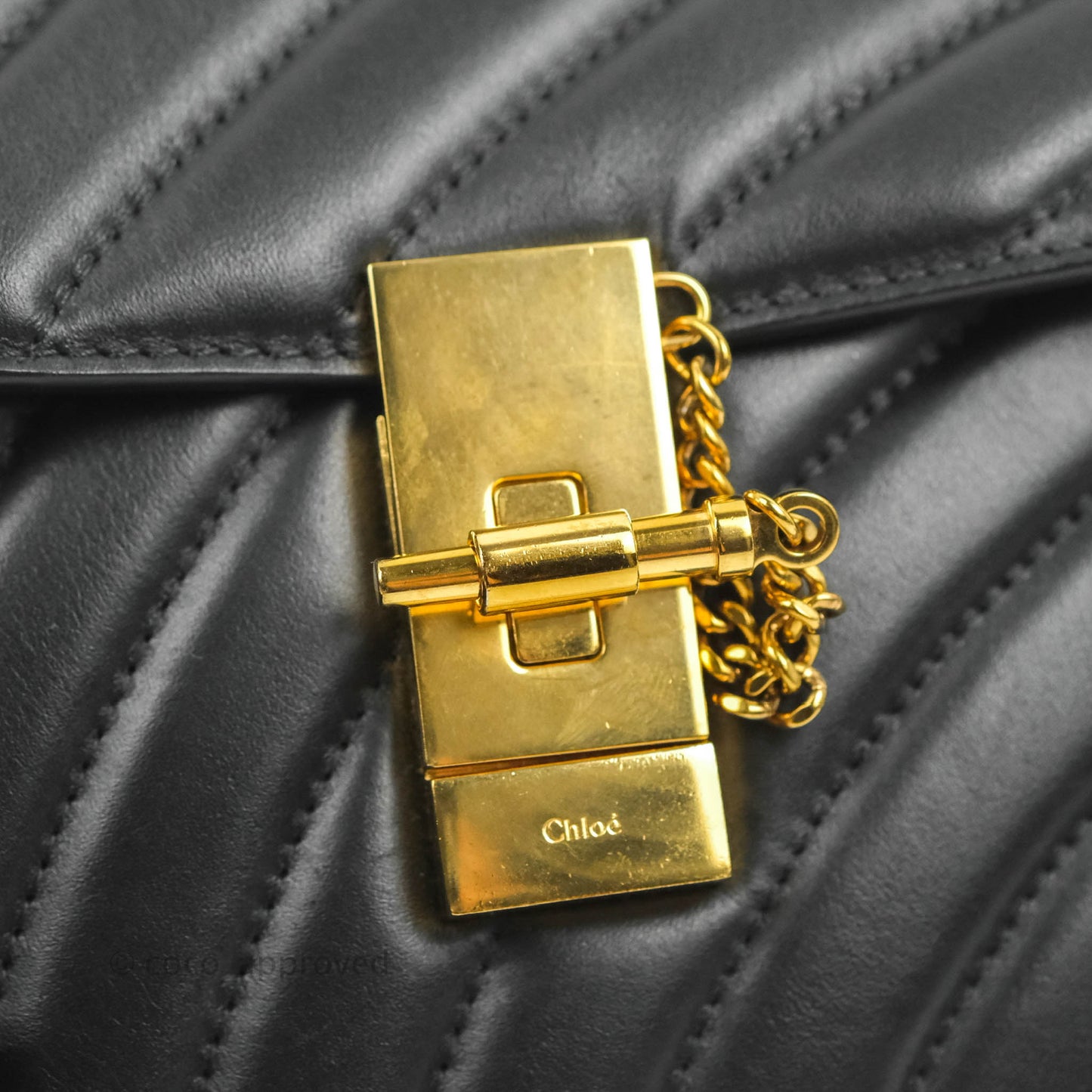 Chloe Quilted Mini Drew Bijou Crossbody Bag Black Smooth Calfskin Gold Hardware