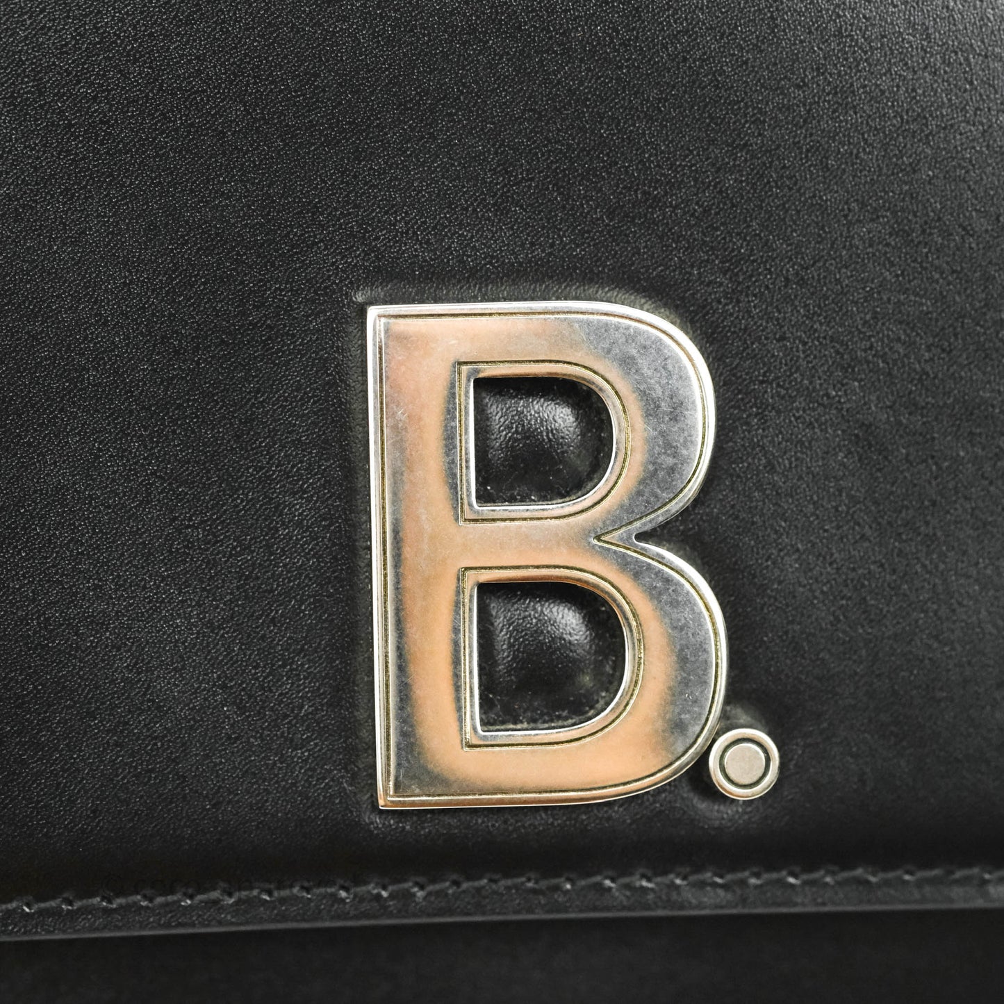 Balenciaga Small B Bag Black Box Calfskin Silver Hardware
