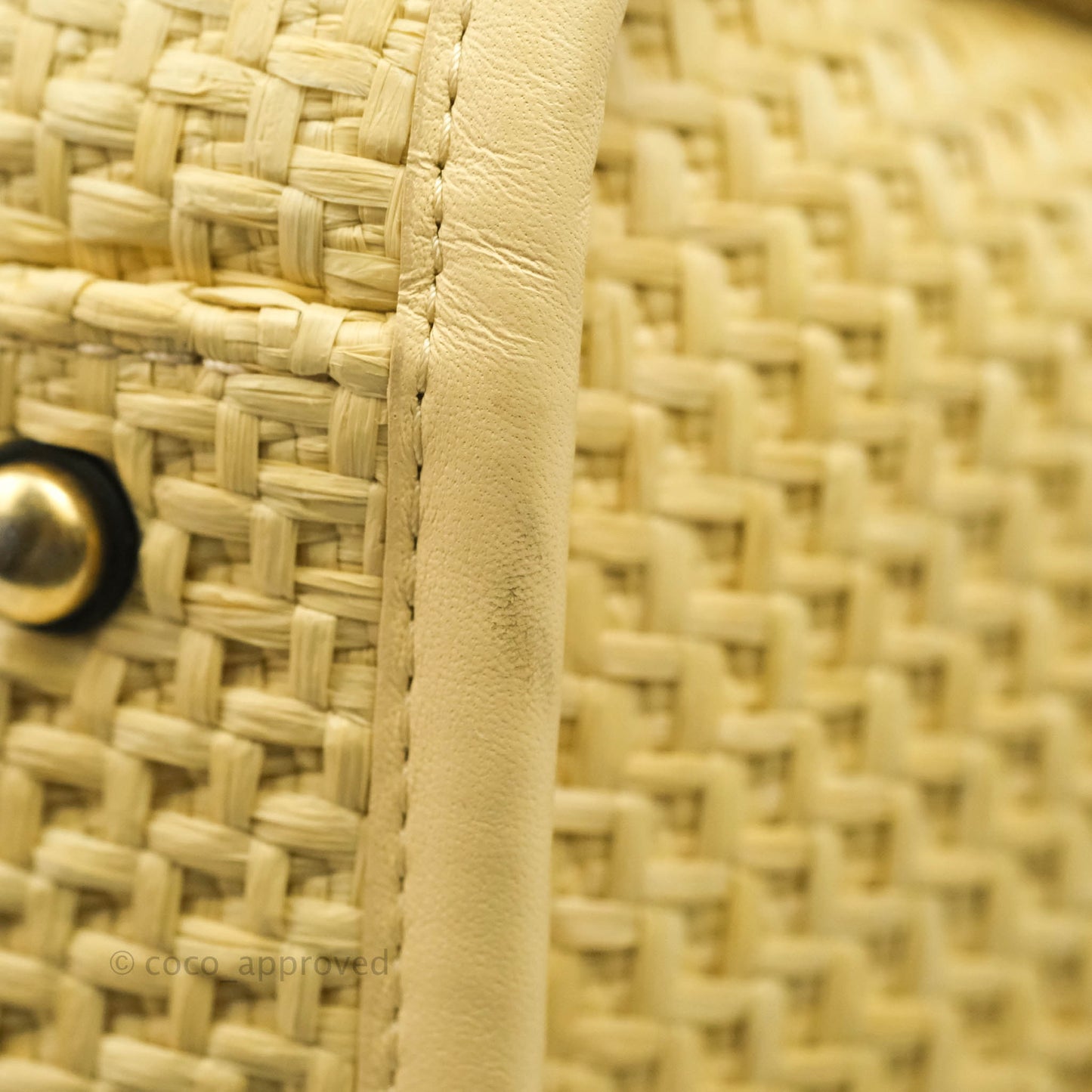Chanel Large Deauville Tote Woven Chain Leather Logo 21S