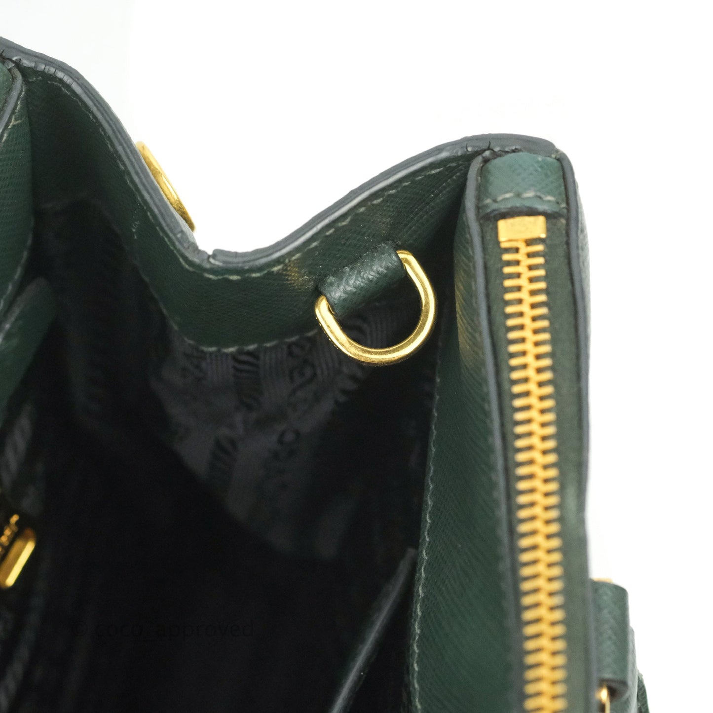 Prada Small Saffiano Lux Galleria Bag Emerald