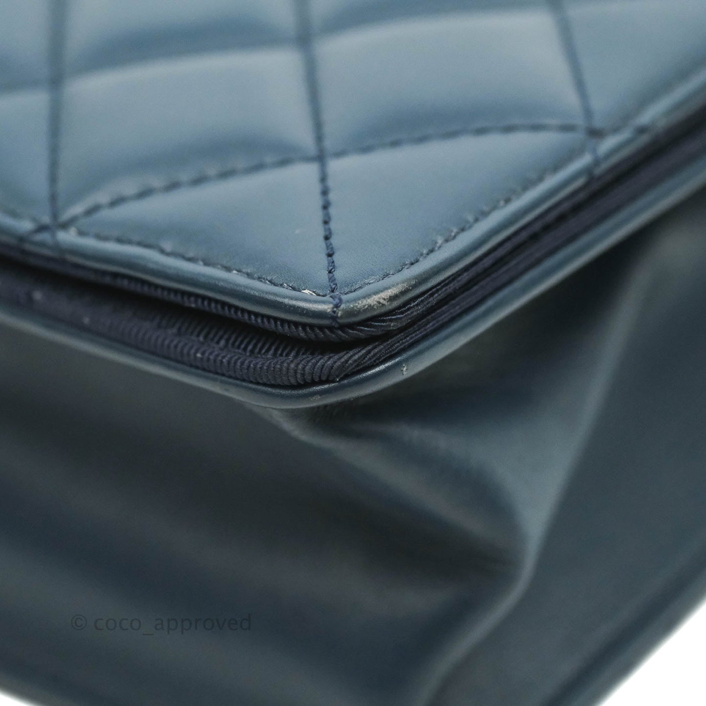 Chanel Quilted Ballerina Small Flap Bag Blue Black Ruthenium Hardware