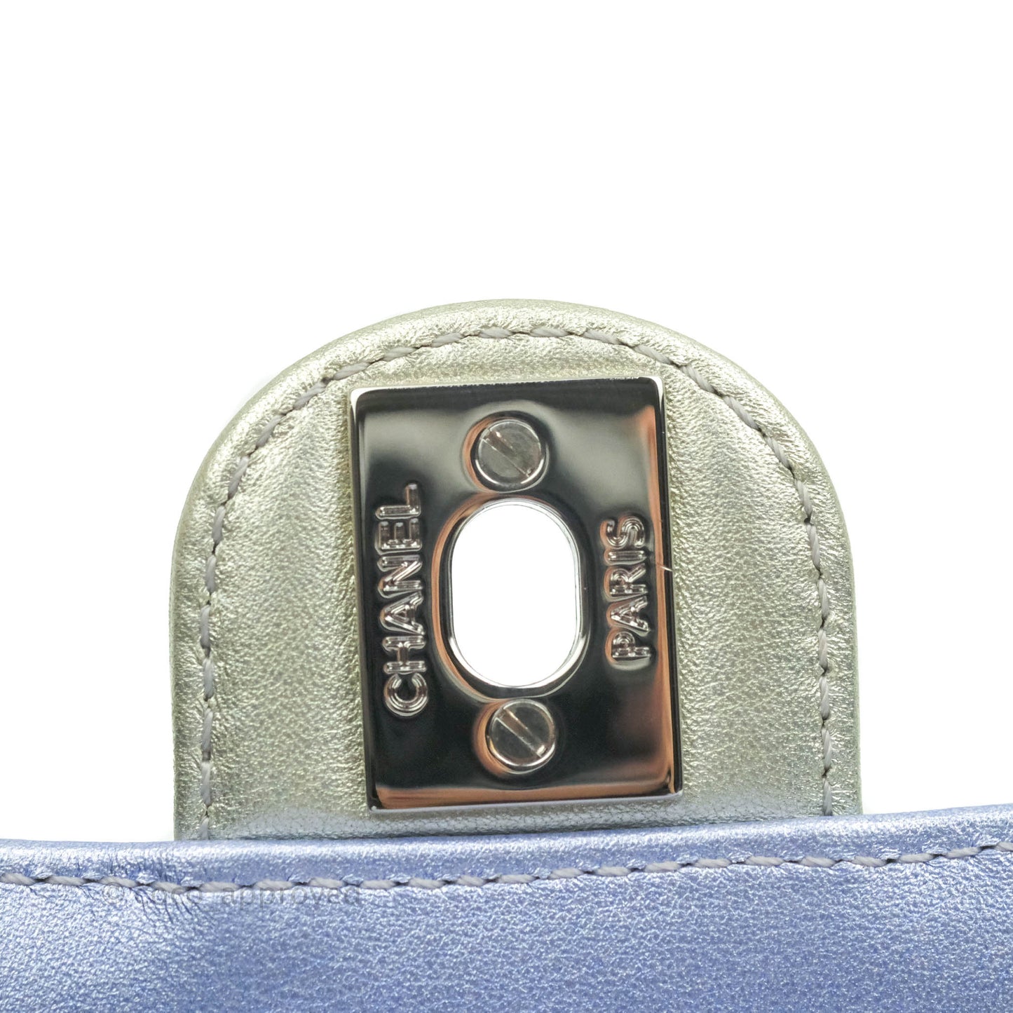 Chanel Wristlet Clutch Iridescent Rainbow Calfskin Leather 21K
