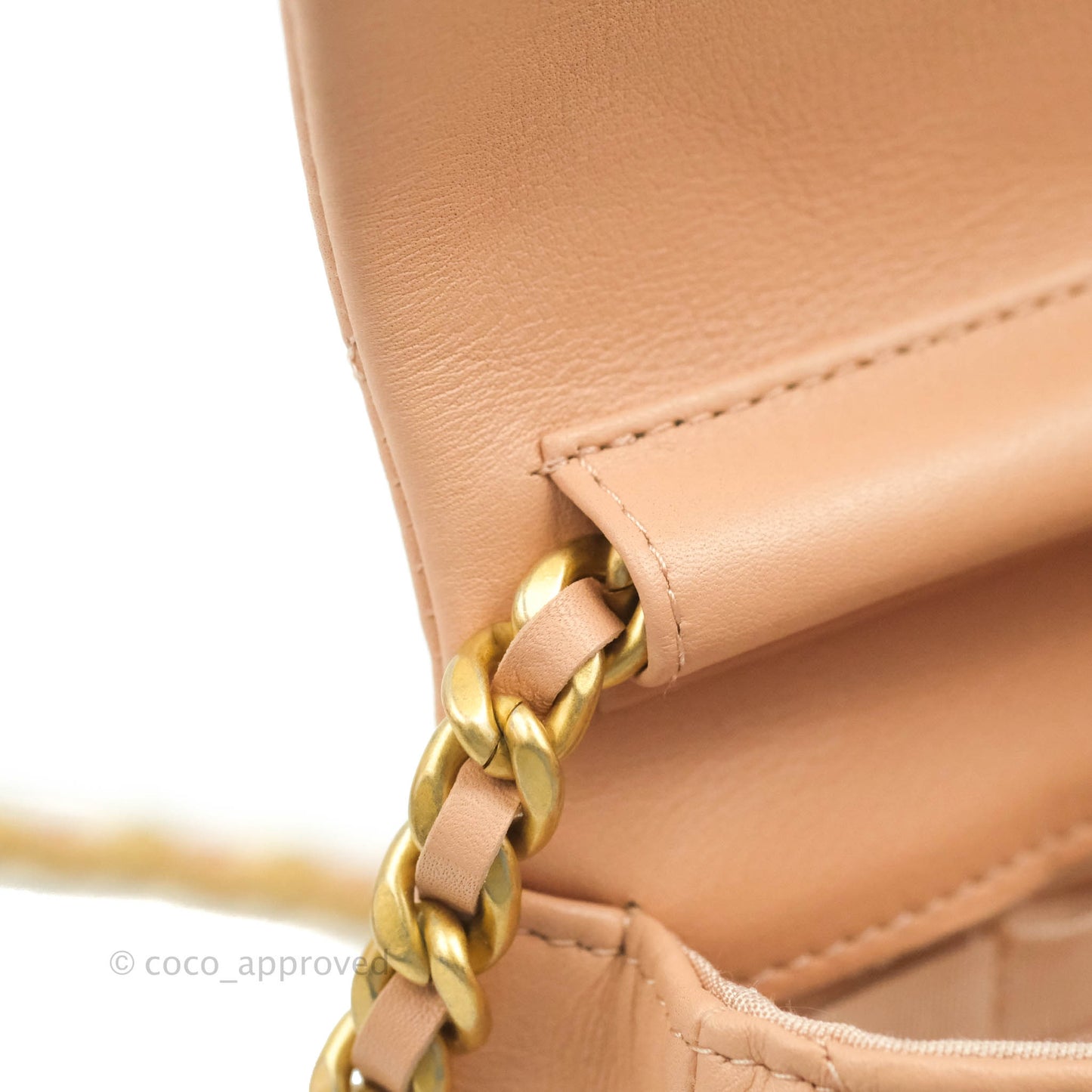 Chanel Clutch with Chain Beige Pink Calfskin Aged Gold Hardware