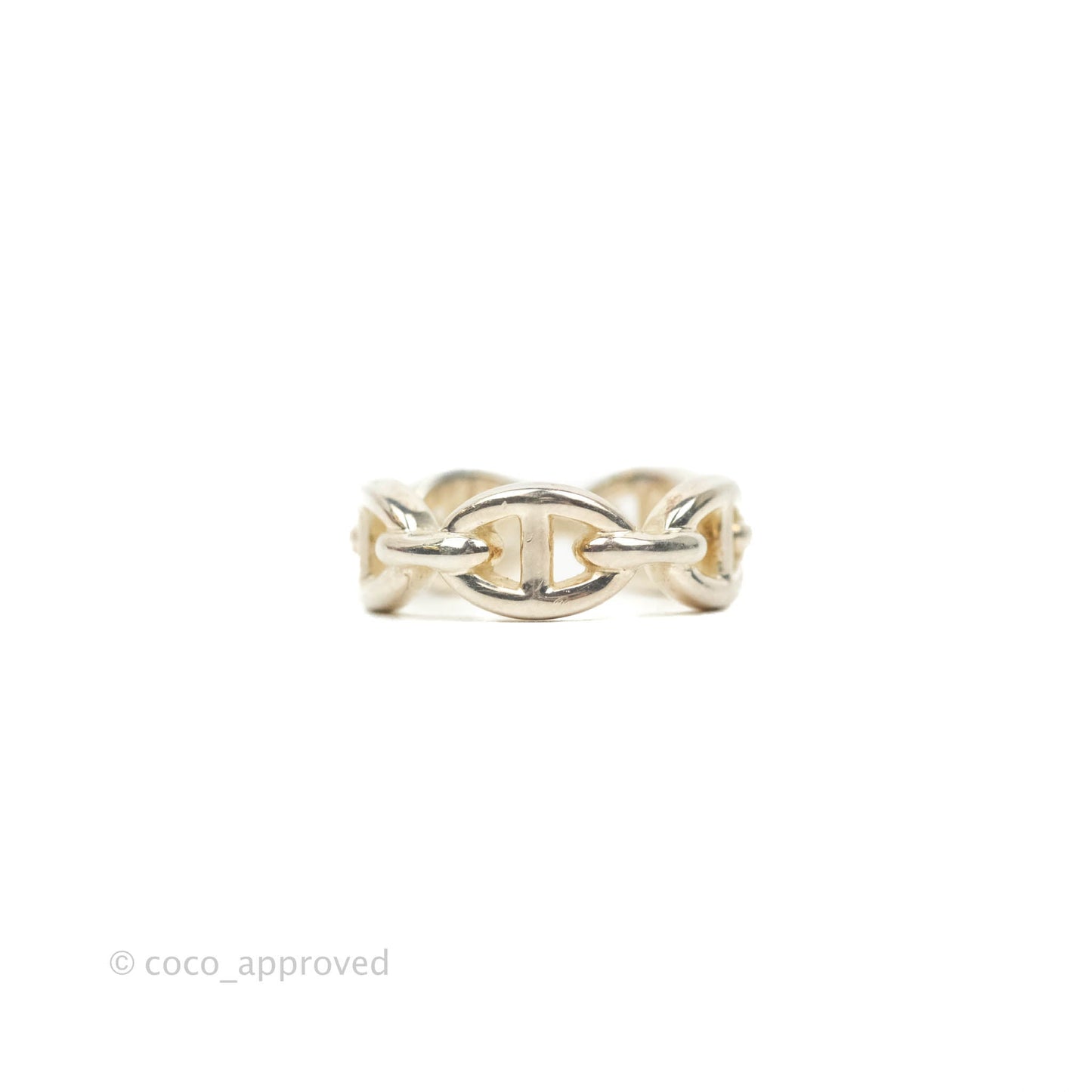 Hermès Sterling Silver PM Chaine d'Ancre Enchainee Band Ring