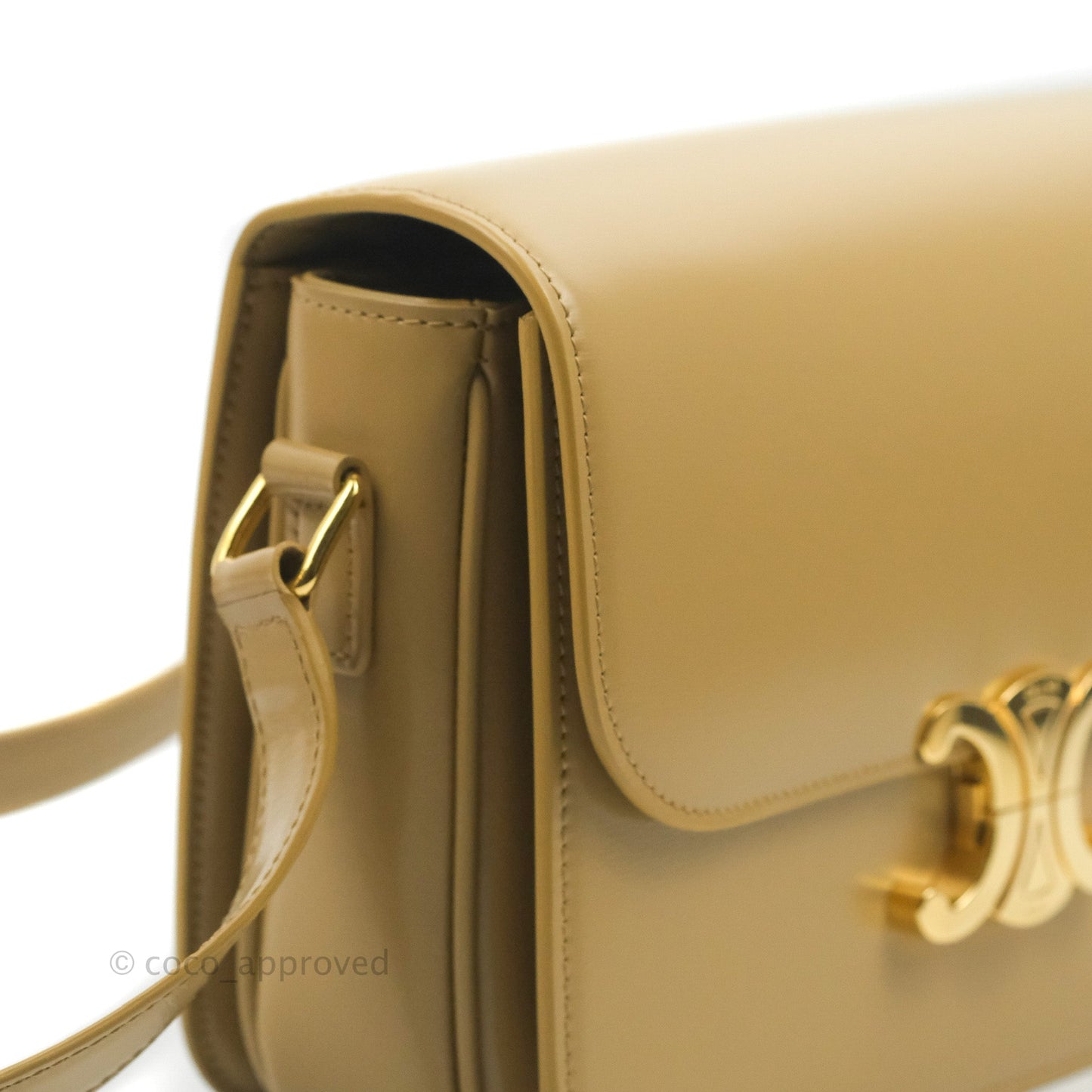 Celine Medium Triomphe Bag Olive Shiny Calfskin