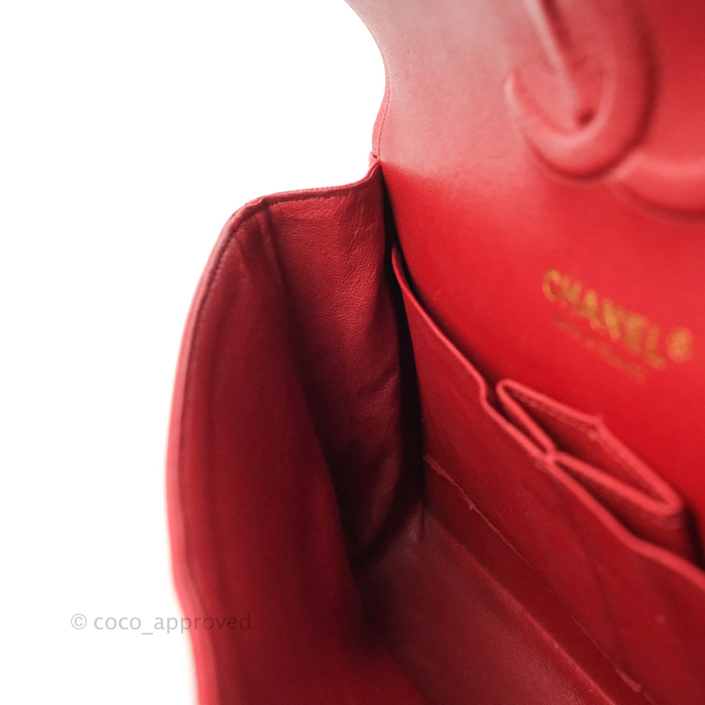 Chanel Classic M/L Medium Double Flap Red Caviar Gold Hardware