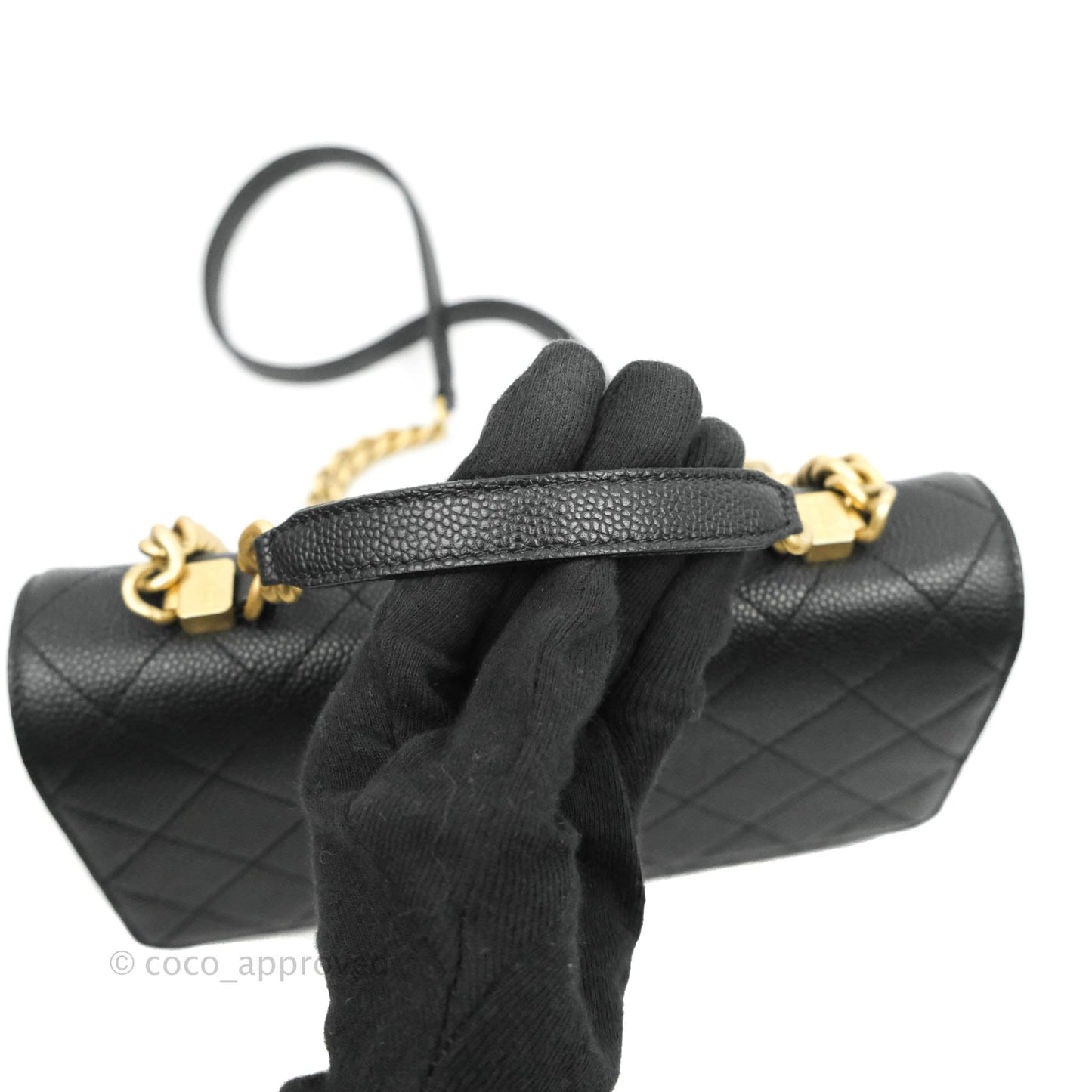 Chanel Chic Affinity Small Grained Calfskin Black Aged Gold Hardware