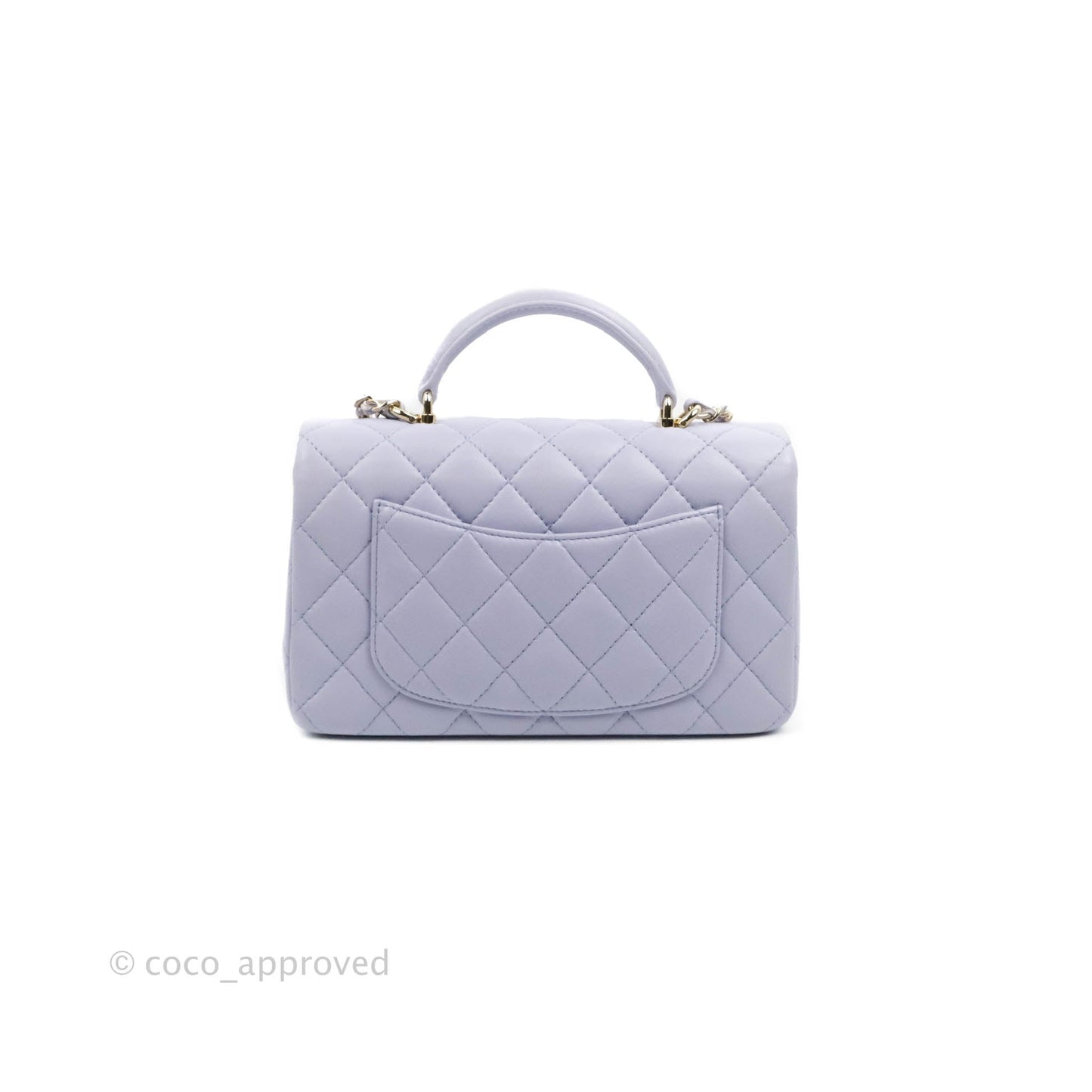Chanel Top Handle Mini Rectangular Flap Bag Lilac Lambskin Gold Hardware