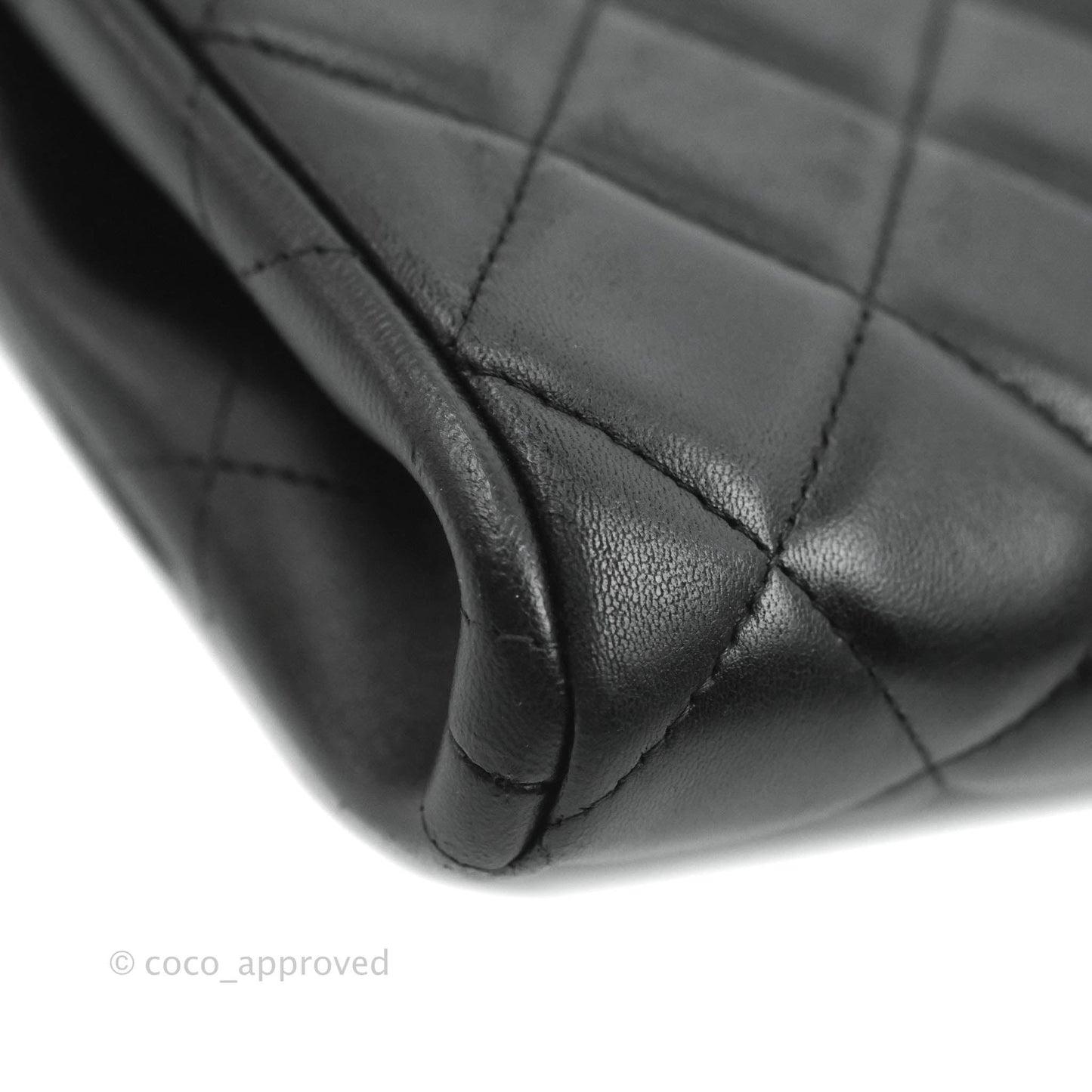 Chanel Quilted Clutch with Chain Lambskin Black Silver Hardware