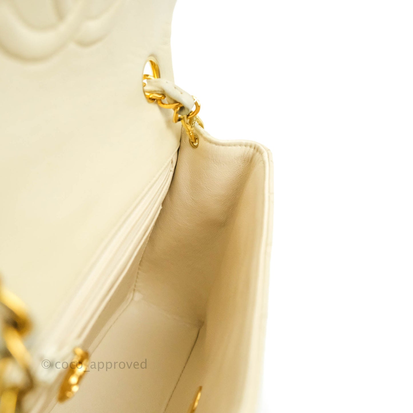 Chanel Vintage Mini Square Beige Lambskin 24K Gold Hardware