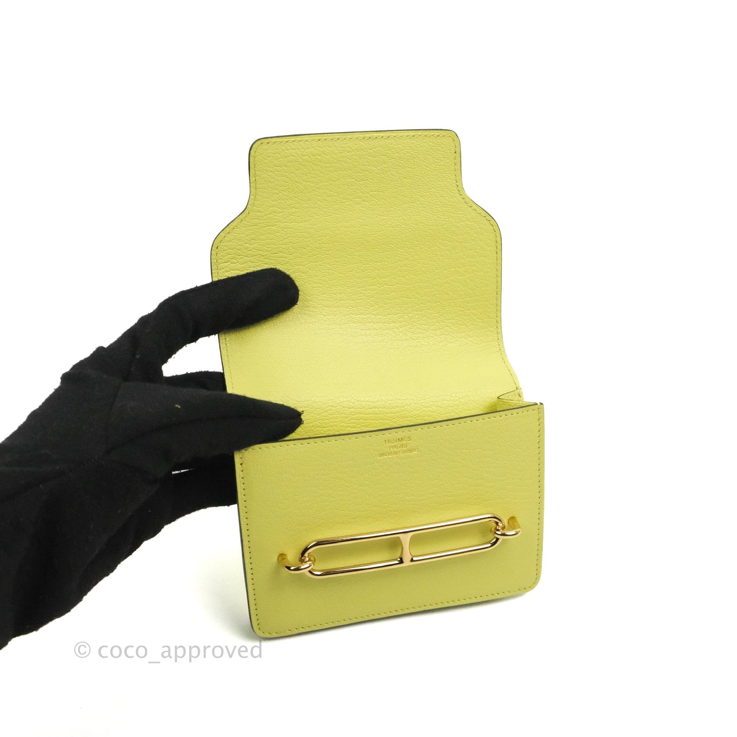Hermès Roulis Slim Wallet Chevre Mysore Jaune Bourgeon Gold Hardware