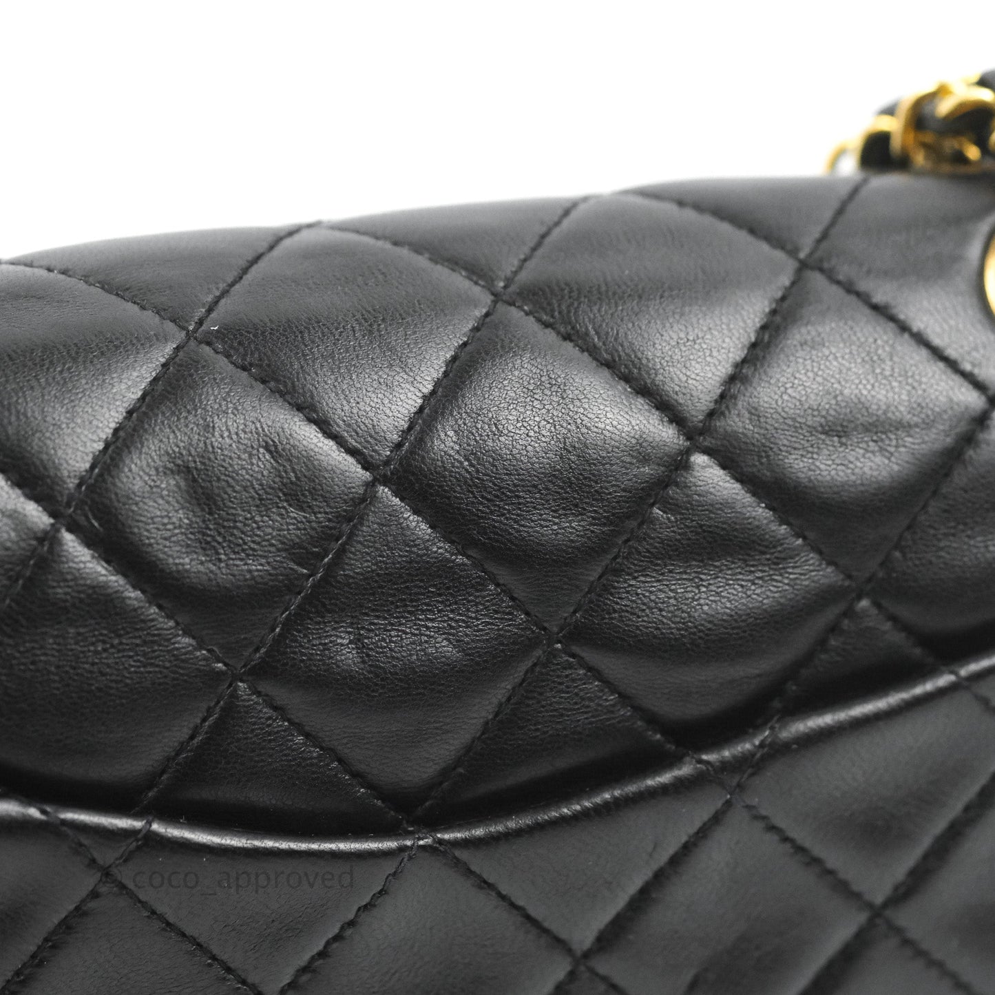 Chanel Vintage Classic Small S/M Flap Black Lambskin 24K Gold Hardware