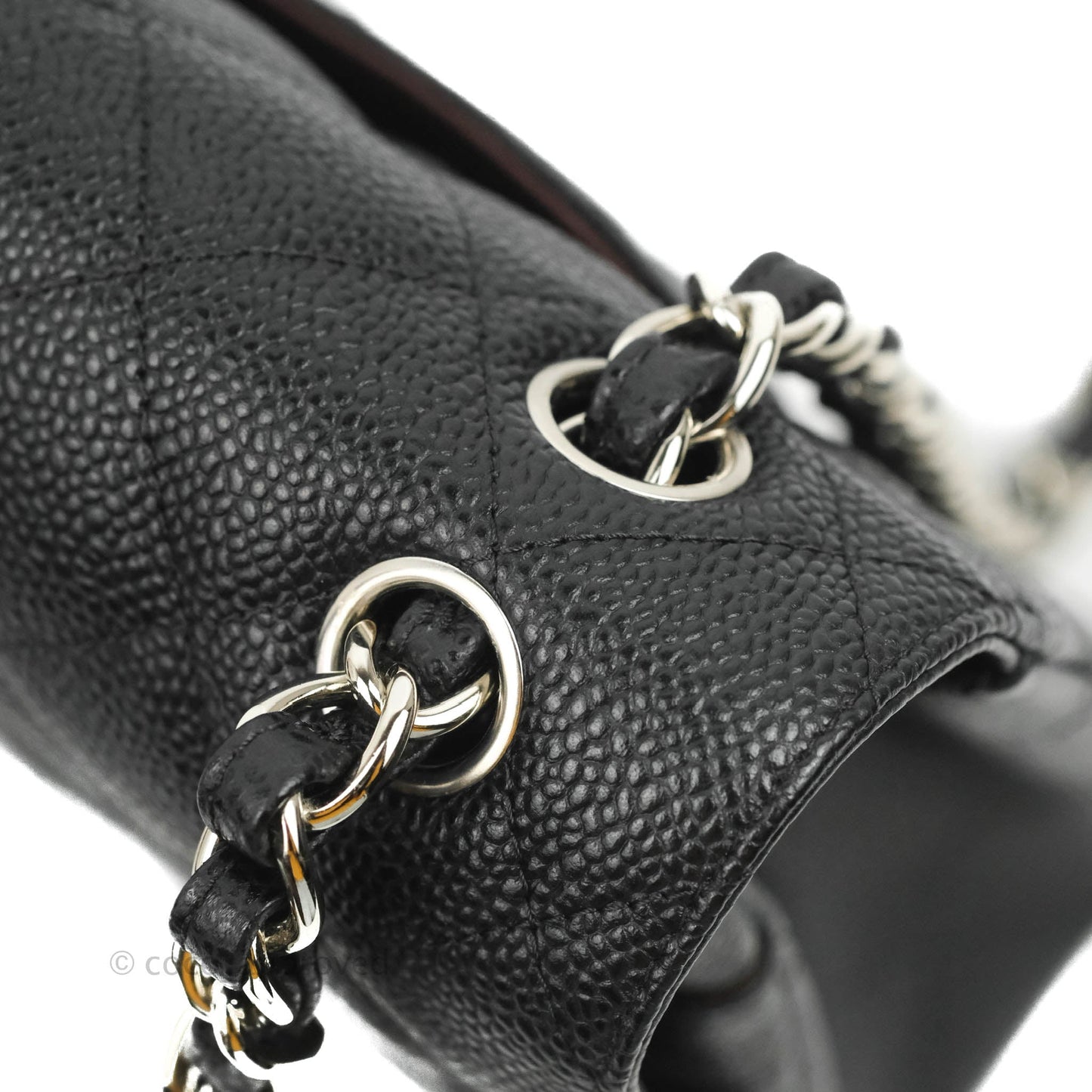 Chanel Classic Quilted Jumbo Double Flap Black Caviar Silver Hardware⁣⁣