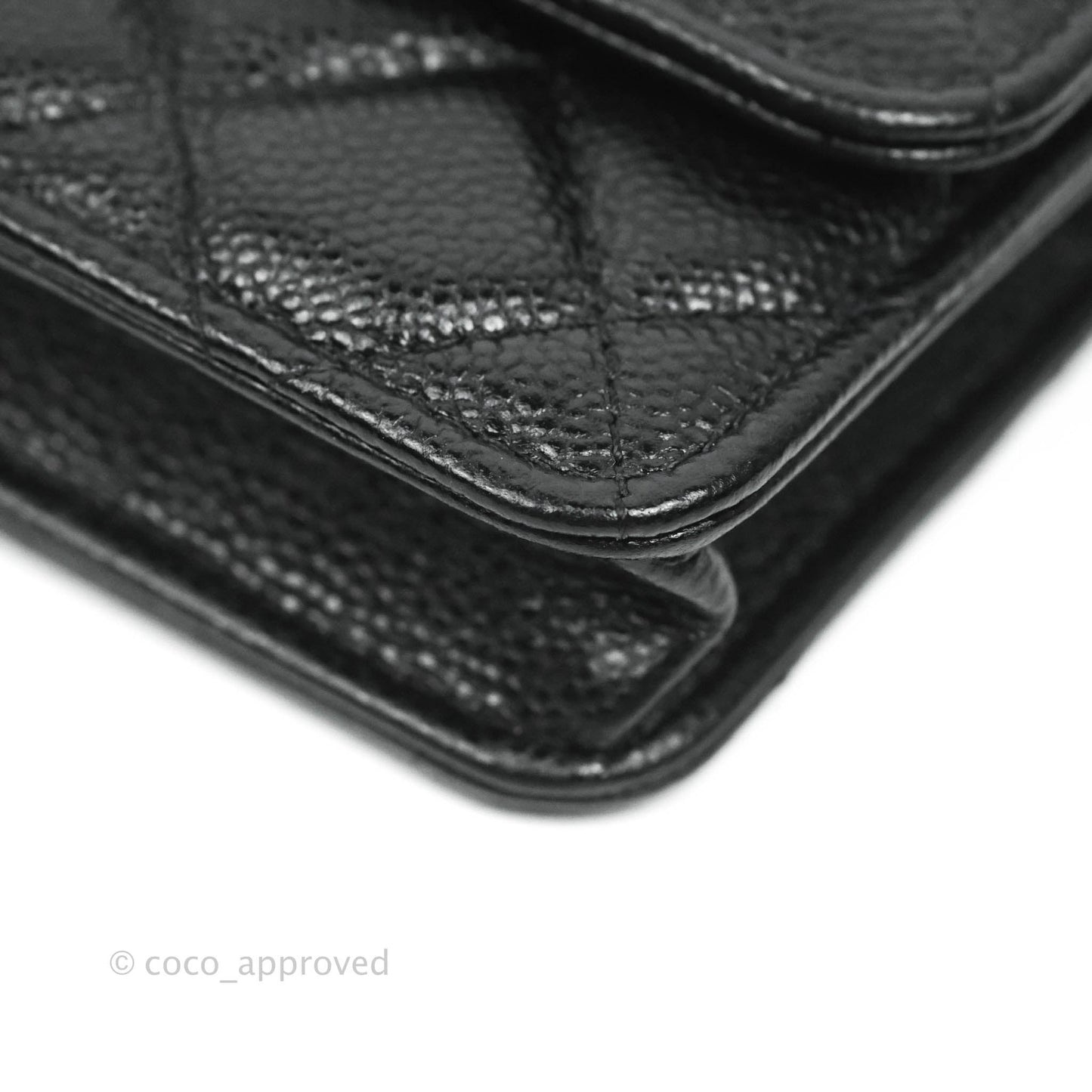 Chanel Miss Coco Clutch With Chain Quilted Black Caviar Gold Hardware