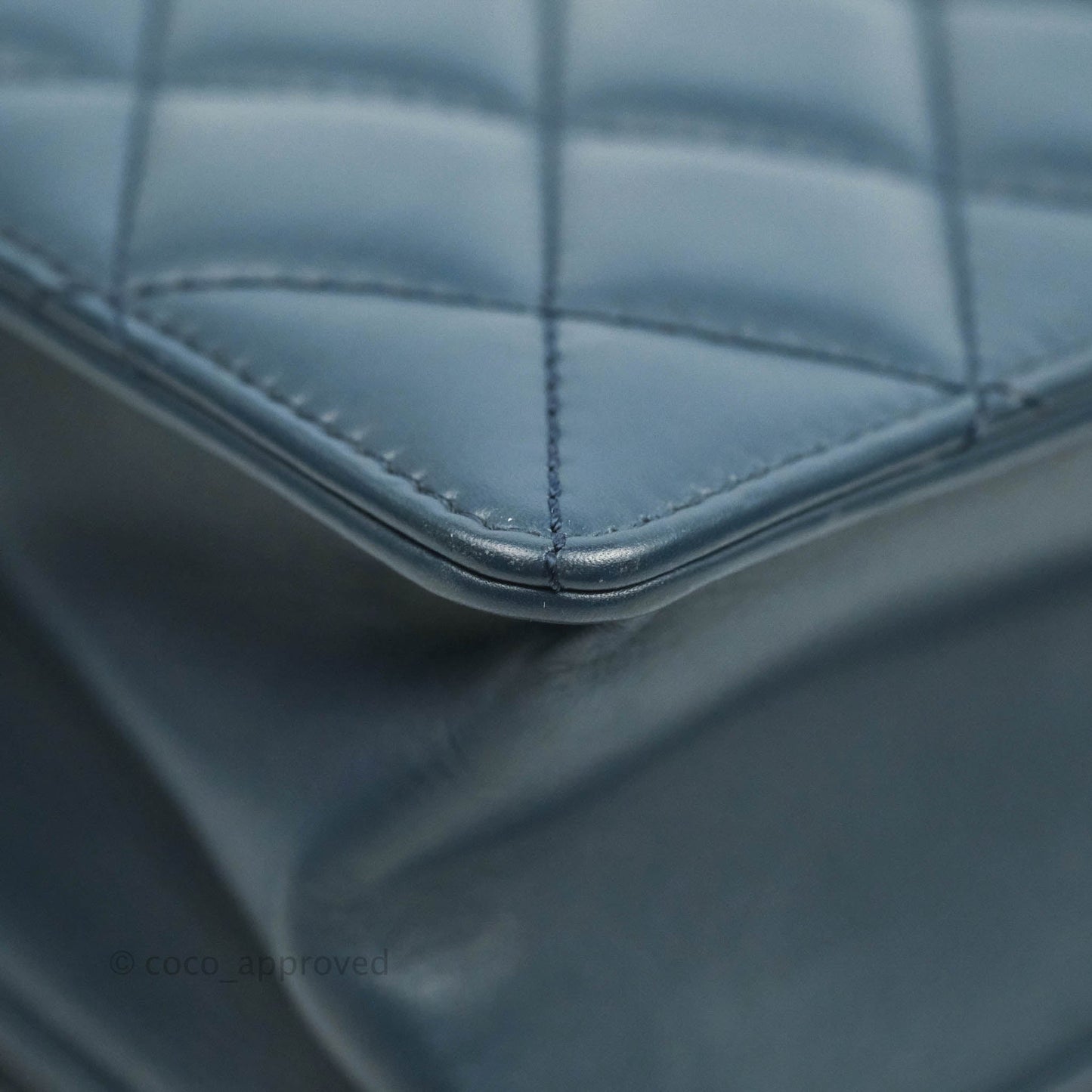 Chanel Quilted Ballerina Small Flap Bag Blue Black Ruthenium Hardware