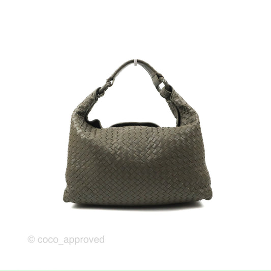 Bottega Veneta Medium Sloane Hobo Intrecciato Nappa Dark Olive Green