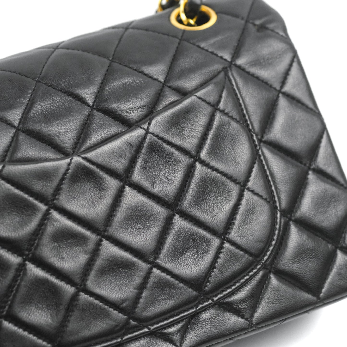 Chanel Vintage Classic Small S/M Flap Black Lambskin 24K Gold Hardware