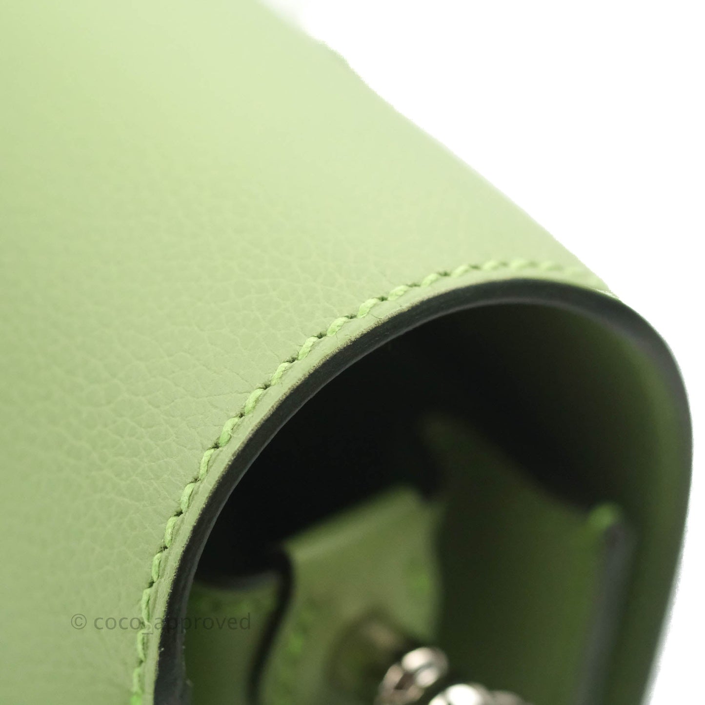Hermès Roulis Mini 18 Evercolor Vert Criquet Palladium Hardware