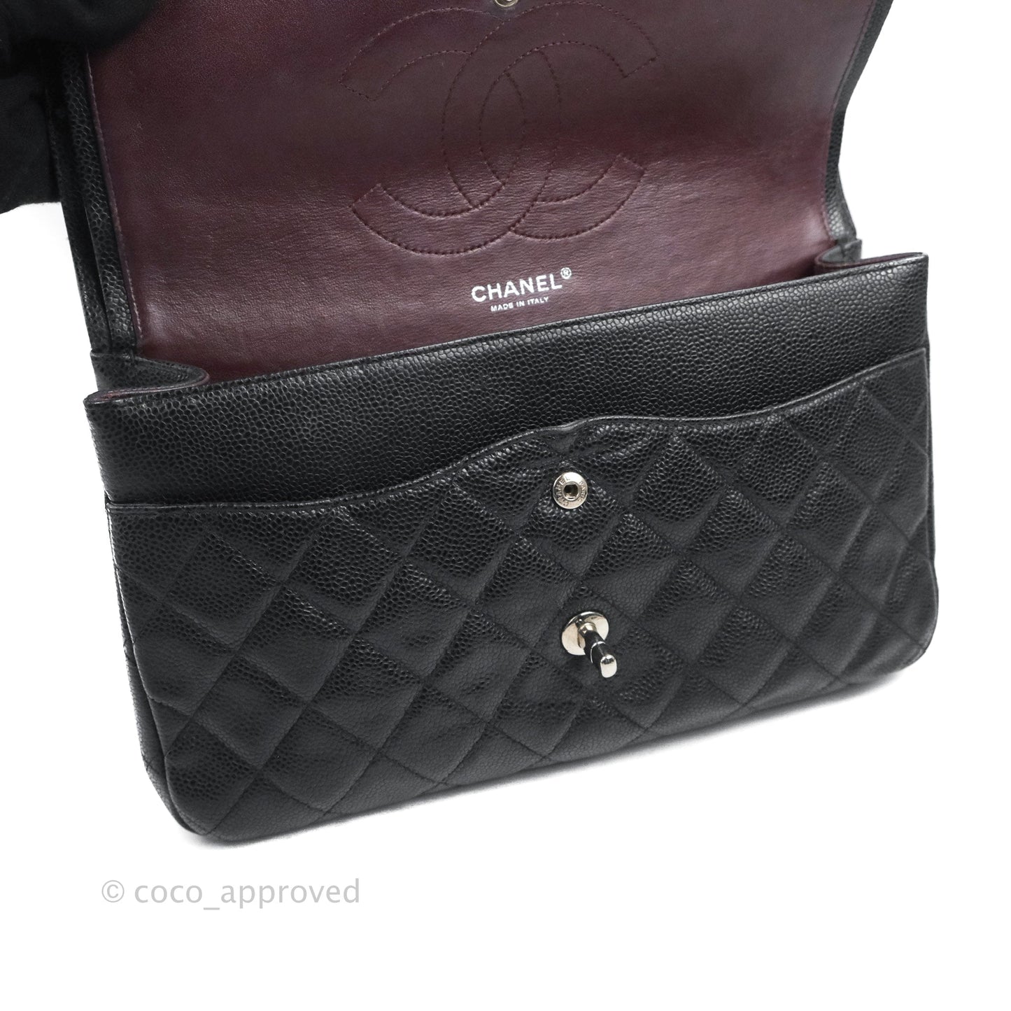 Chanel Jumbo Double Flap Black Caviar Silver Hardware⁣⁣
