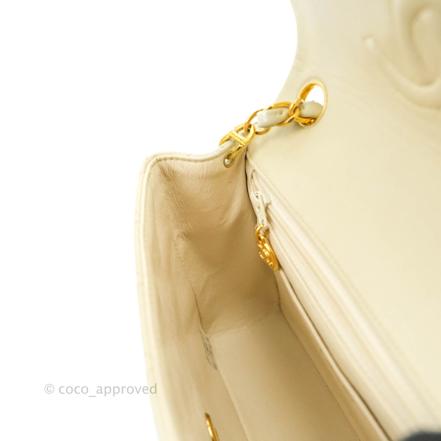 Chanel Vintage Mini Square Beige Lambskin 24K Gold Hardware