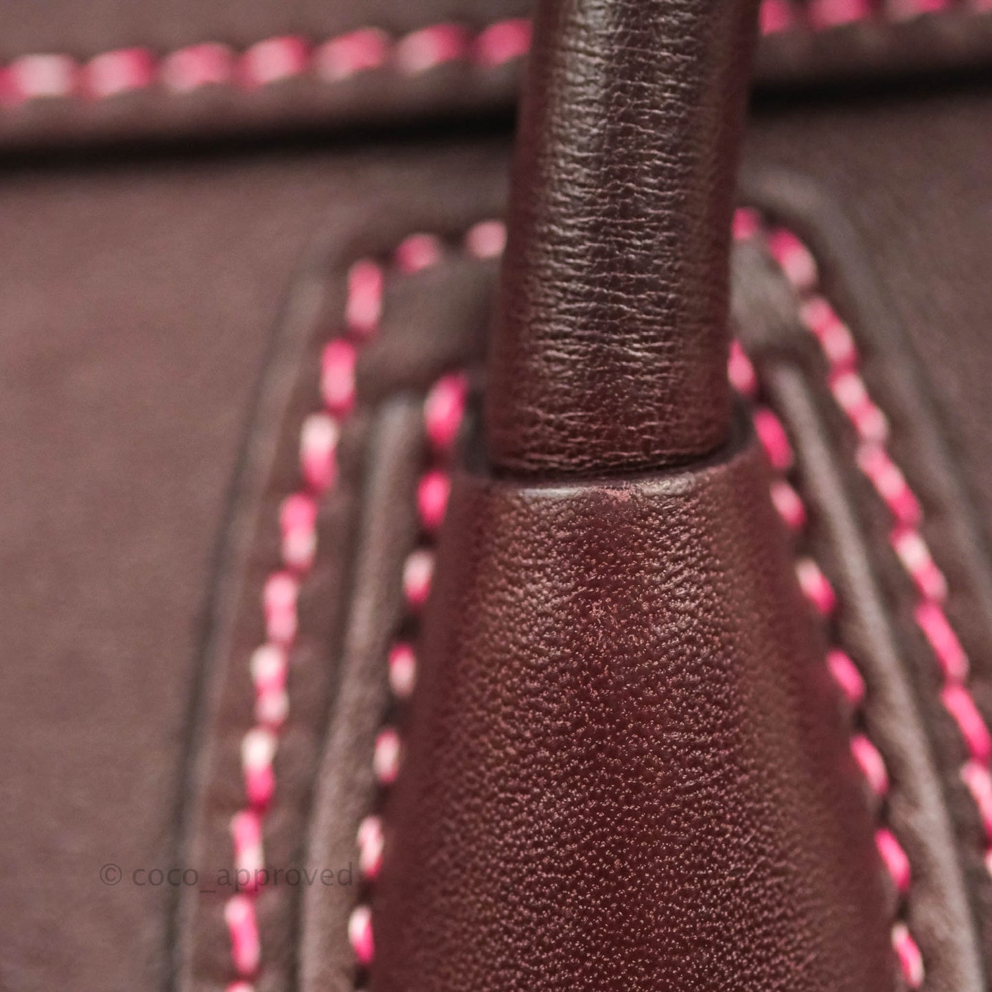 Celine Nano Luggage Bag Burgundy Gold Hardware