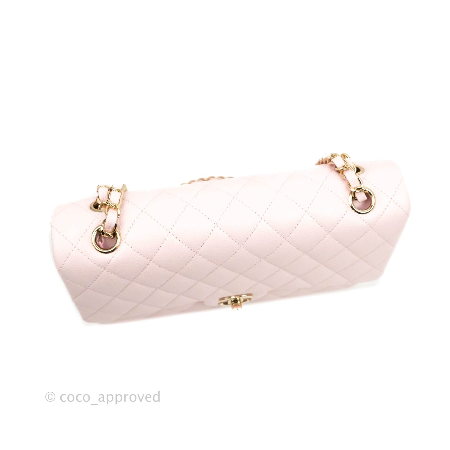 Chanel Classic M/L Medium Flap Quilted Light Pink Caviar Gold Hardware 22P