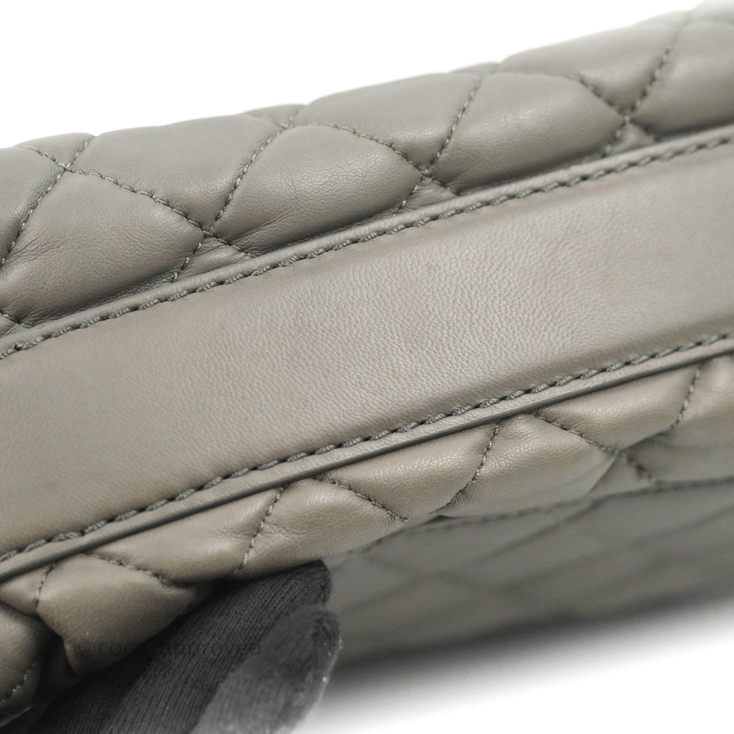 Chanel Medium Quilted Soft Accordion Flap Bag Grey Lambskin