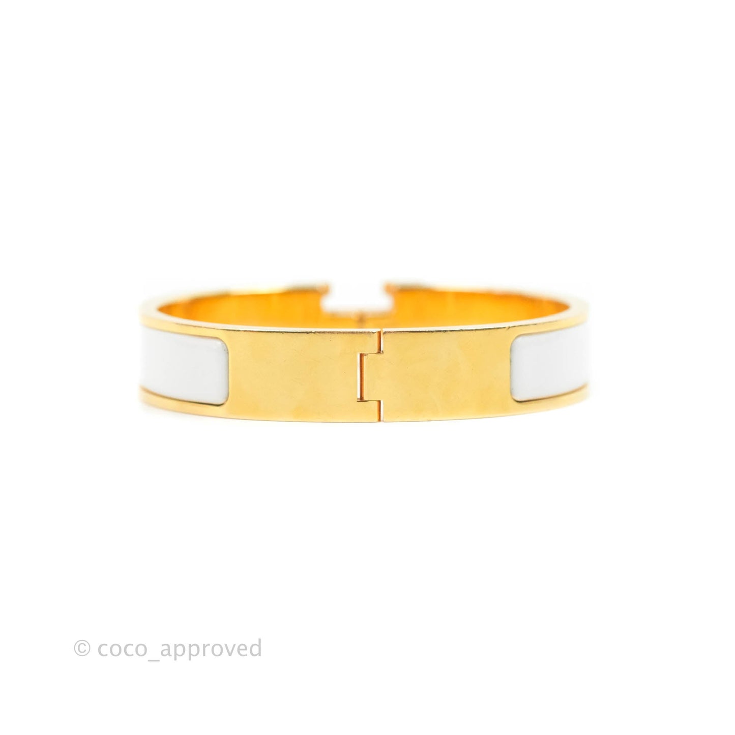 Hermès Clic H Bracelet White Rose Gold PM