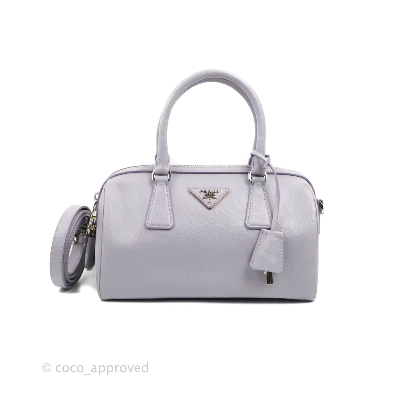 Prada Lilac Lux Convertible Boston Saffiano Leather Mini