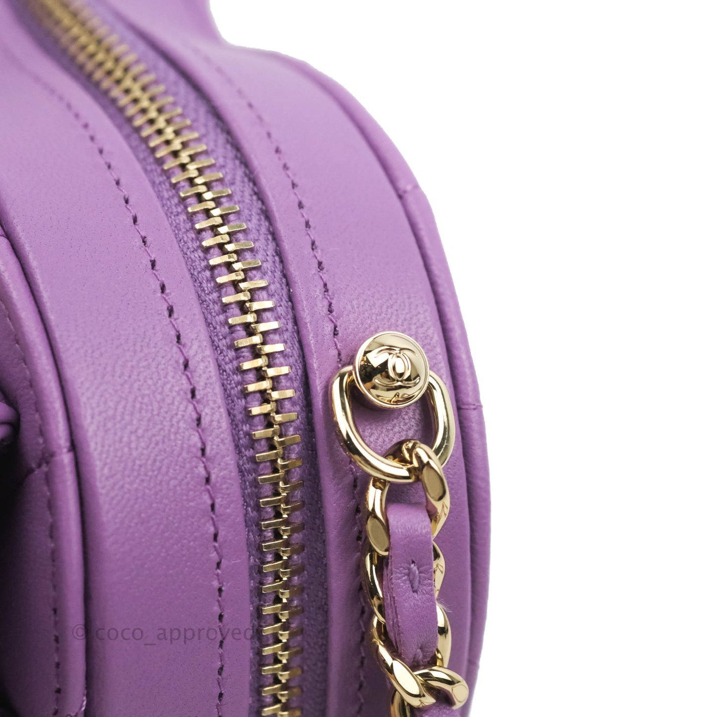 Chanel Small Heart Bag Purple Lambskin Gold Hardware 22S