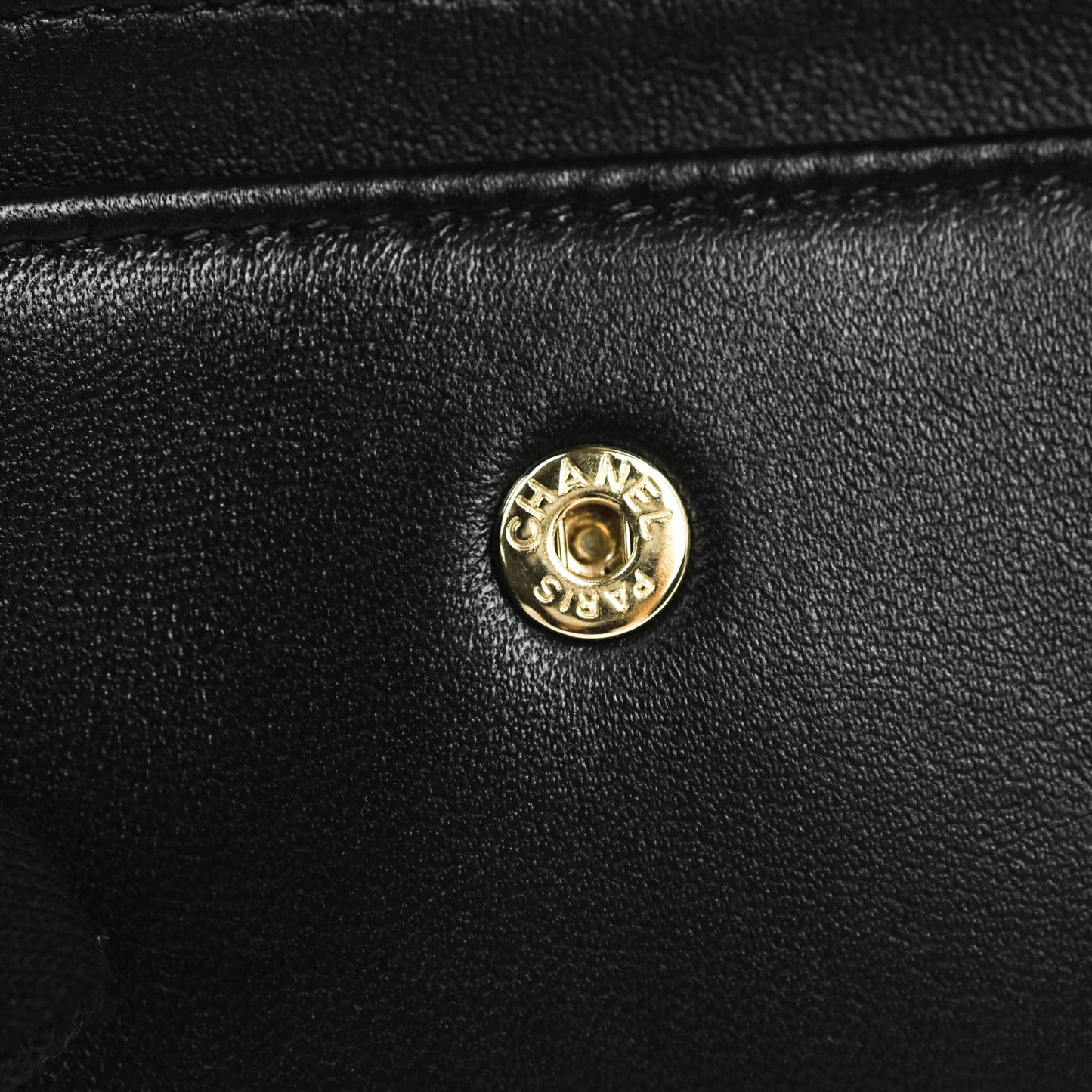 Chanel Quilted Flap Card Holder Black Patent Lambskin Gold Hardware