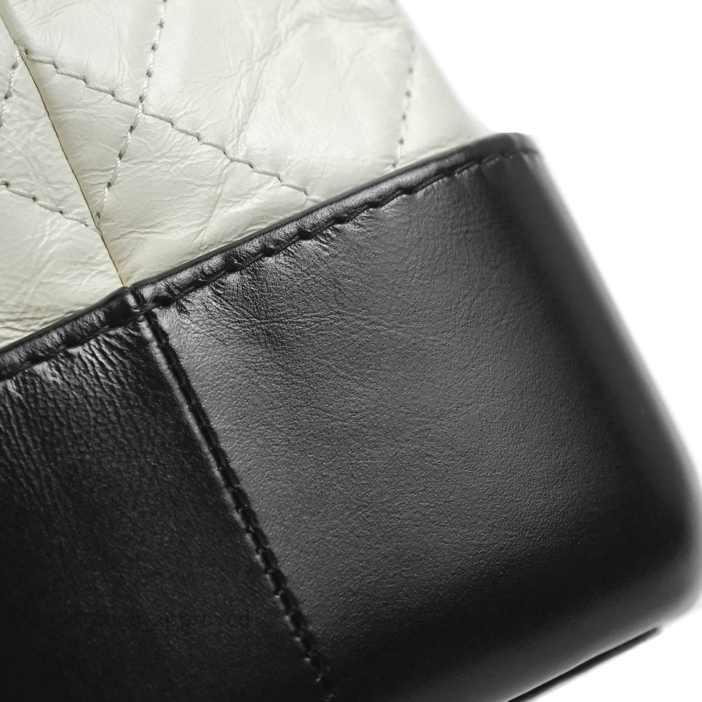 Chanel Small Gabrielle Backpack White Black Aged Calfskin
