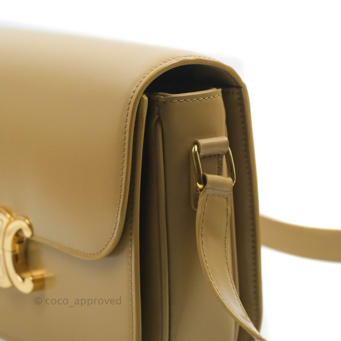 Celine Medium Triomphe Bag Olive Shiny Calfskin