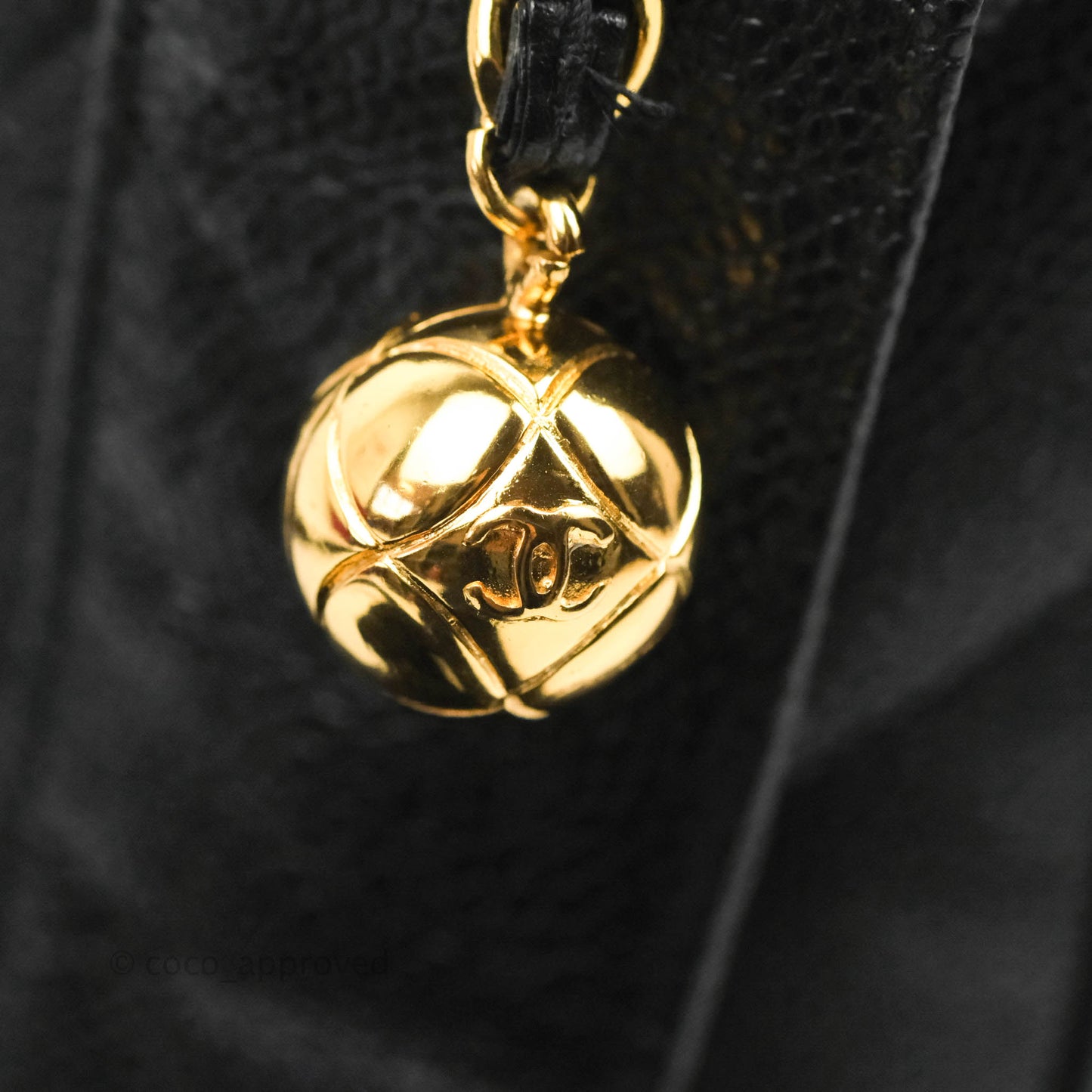 Chanel Vintage Large Camera Bag Black Caviar Gold Hardware