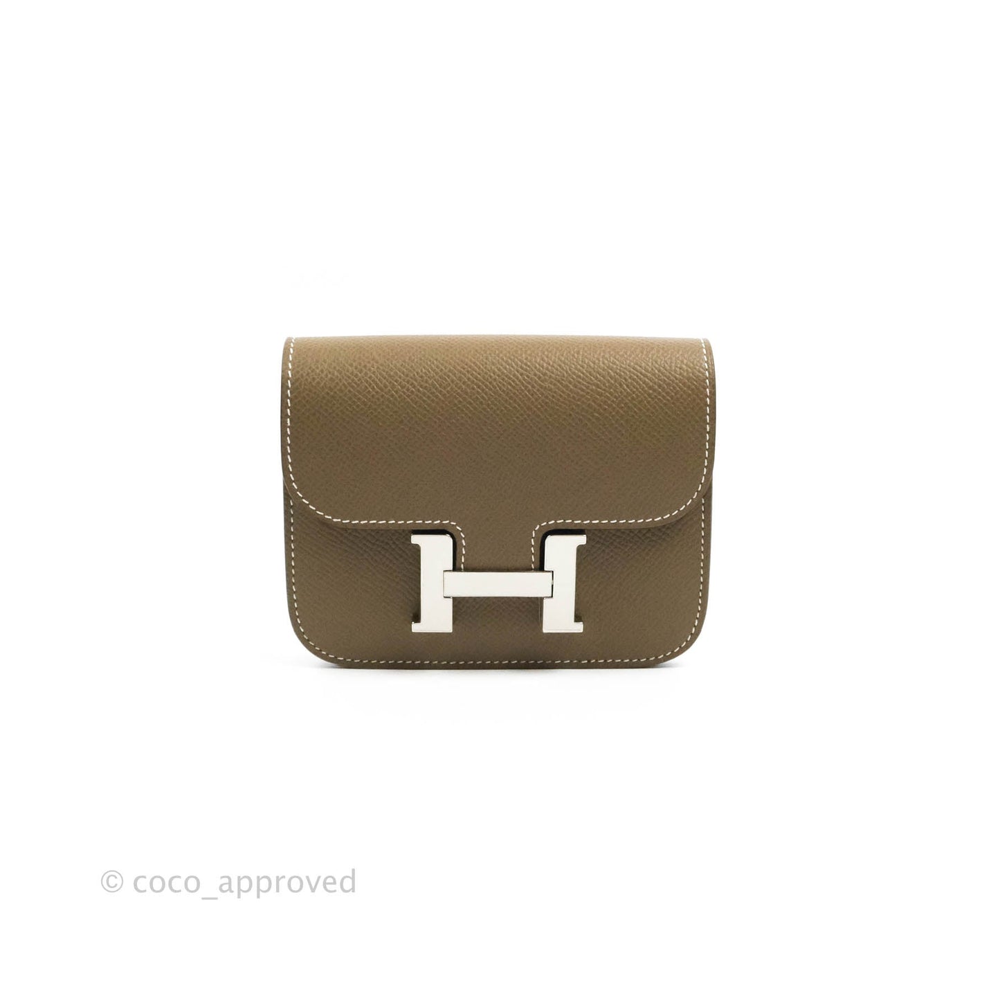 Hermès Constance Slim Wallet Etoupe Epsom Palladium Hardware