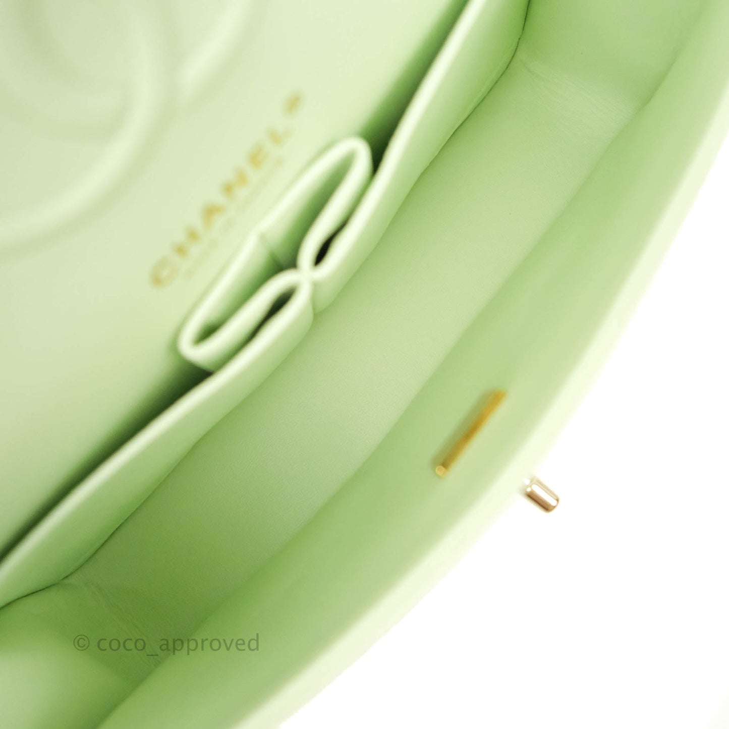 Chanel Small Quilted Classic Flap Mint Green Caviar Gold Hardware 22C