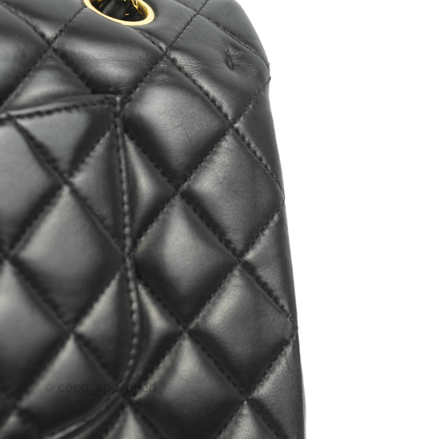 Chanel Classic M/L Flap Bag Black Lambskin Gold Hardware