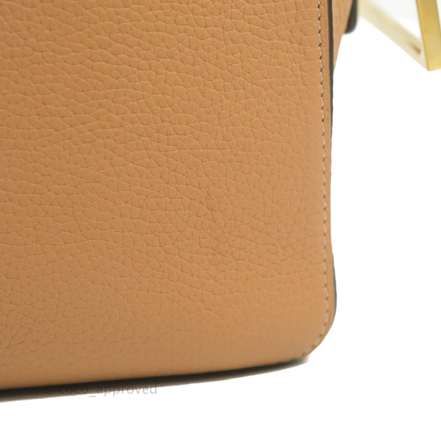 Delvaux Cool Box MM in Taurillon Soft Grained Calfskin Vegetal Ivory Gold Hardware