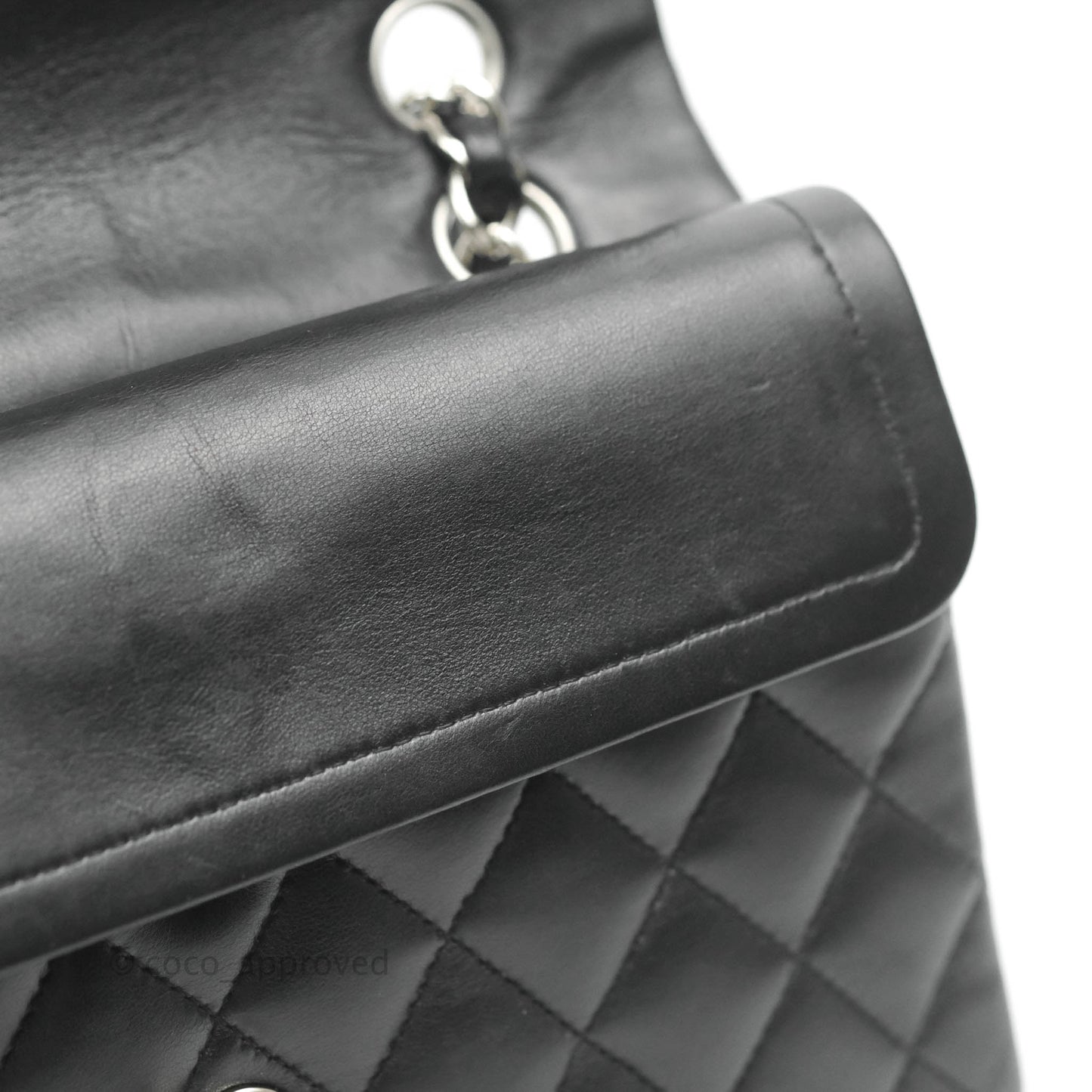 Chanel Small Classic Quilted Flap Black Lambskin Silver Hardware