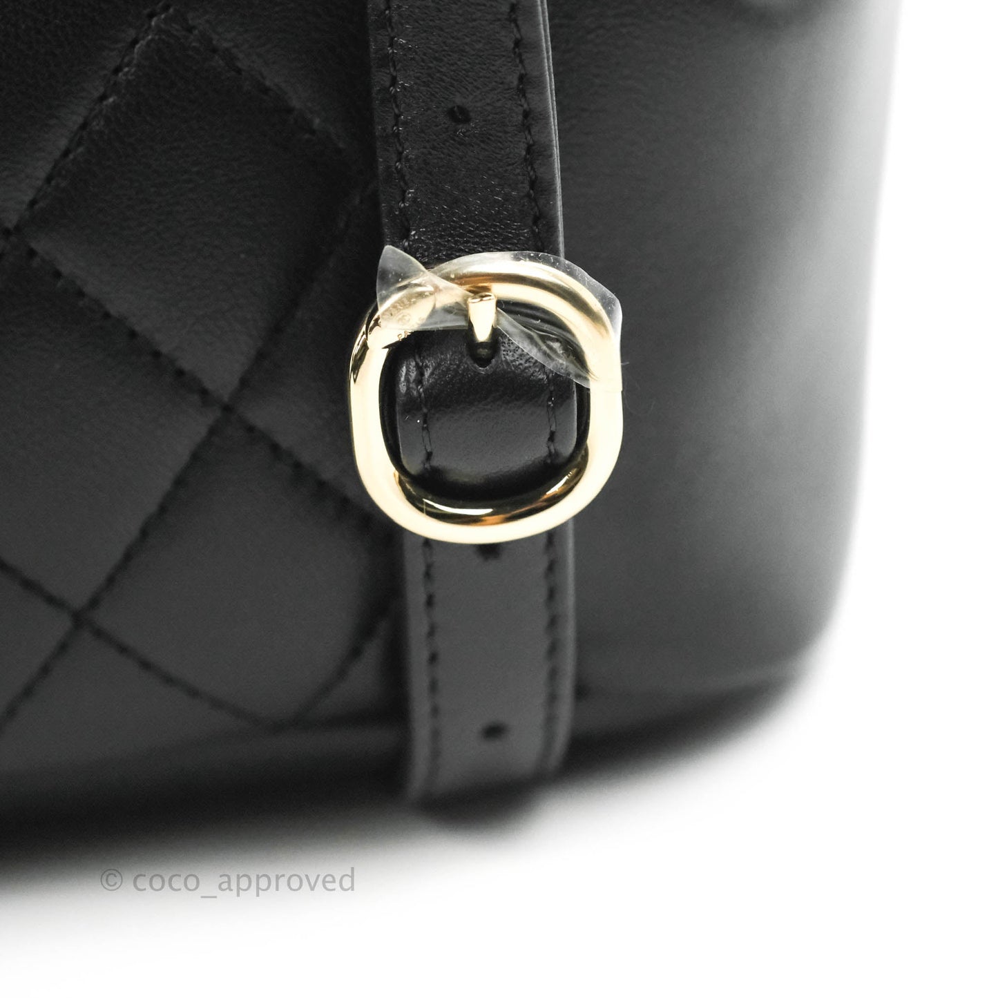 Chanel Quilted Small Duma Drawstring Backpack Black Calfskin 22C