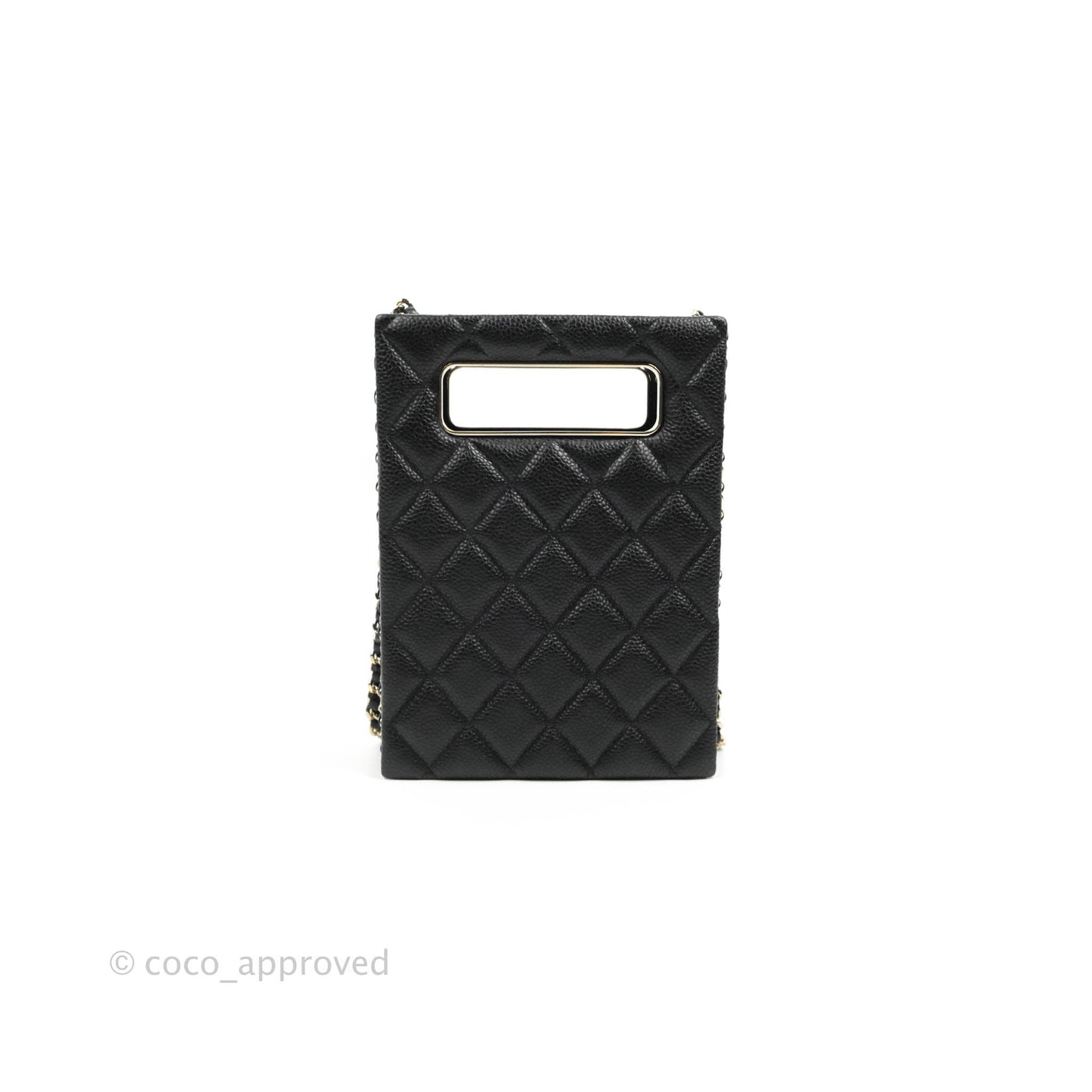 Chanel Evening Bag Caviar Black Gold Hardware 22SS