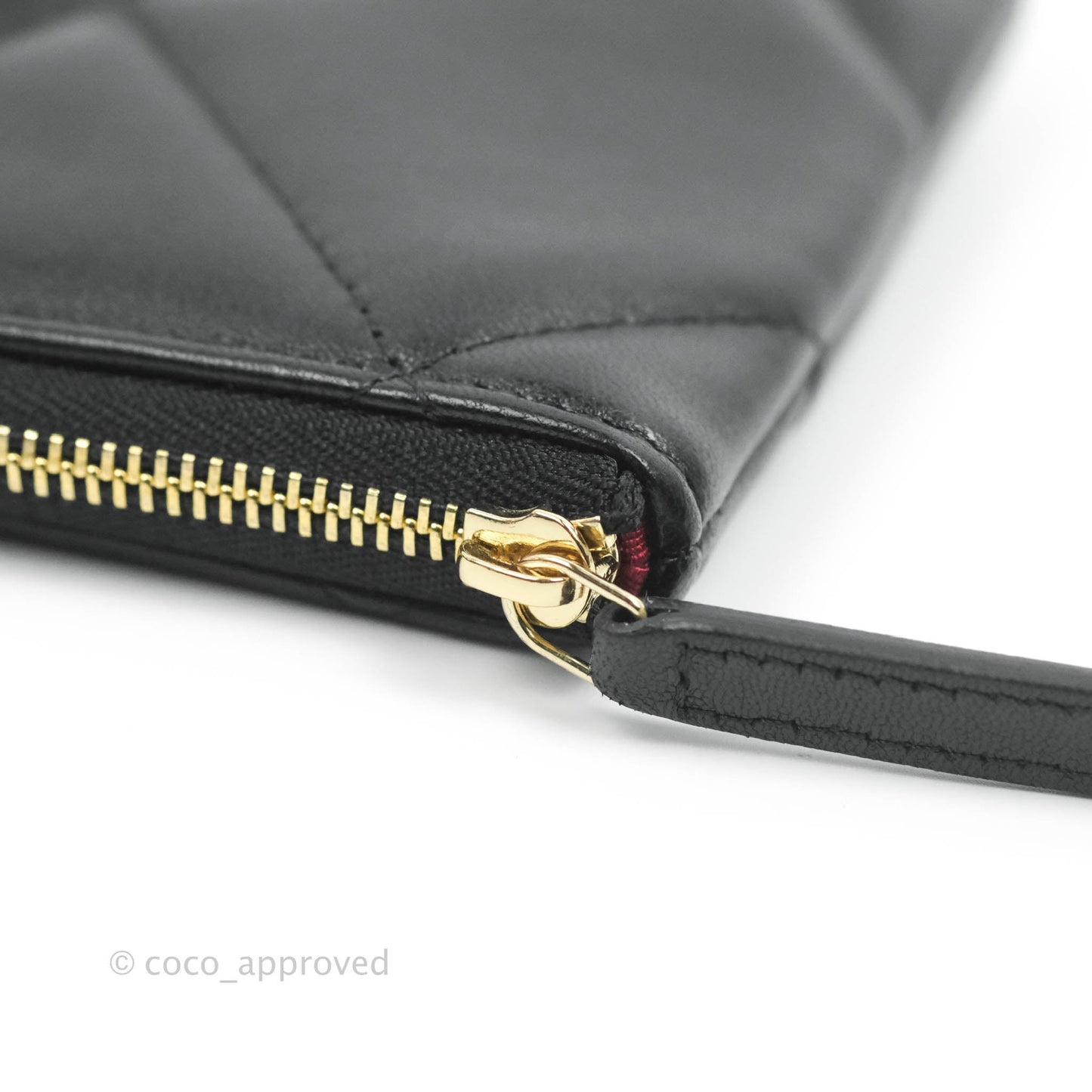 Chanel 19 Small Pouch Black Lambskin Gold Hardware