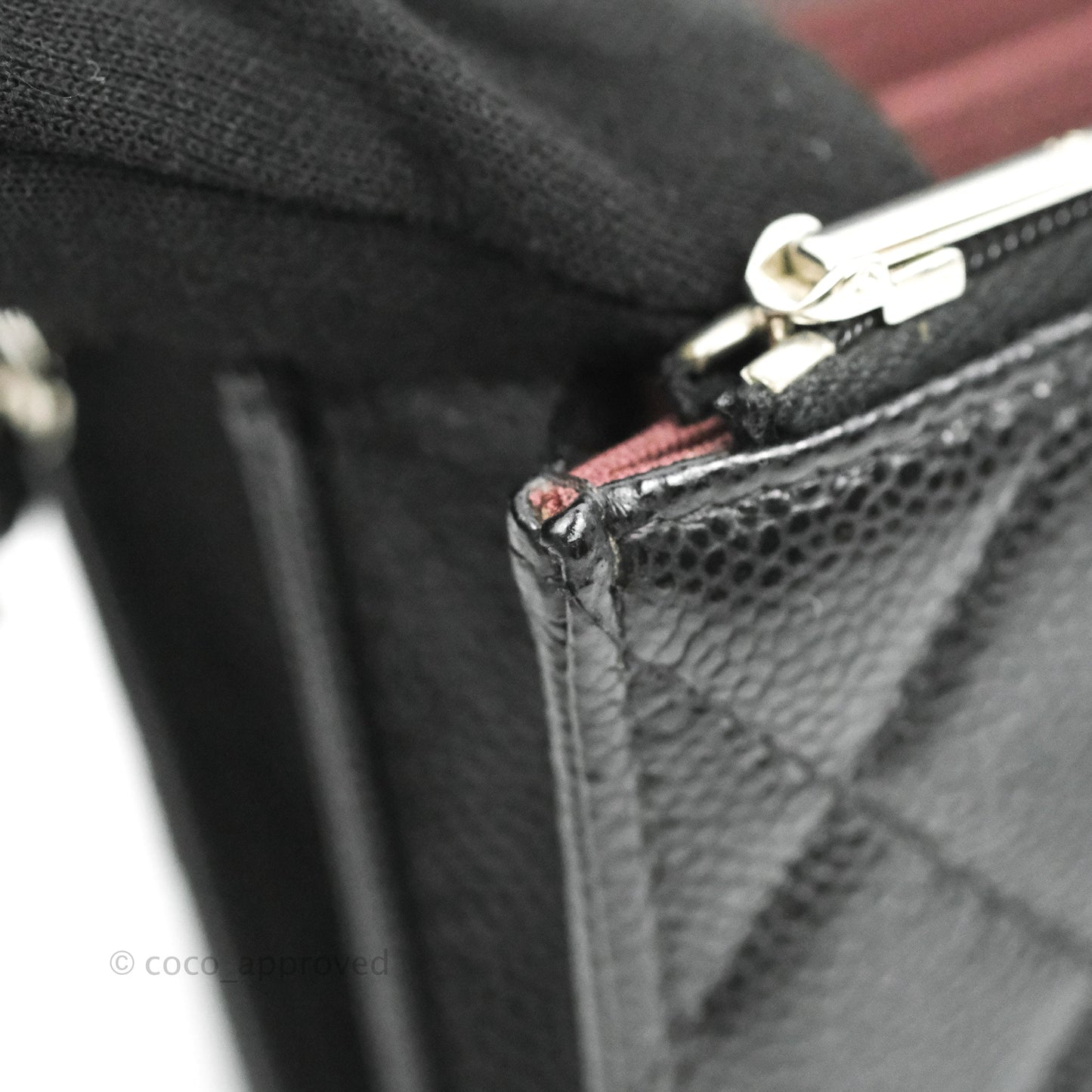 Chanel Quilted Mini Wallet on Chain WOC Black Caviar Silver Hardware
